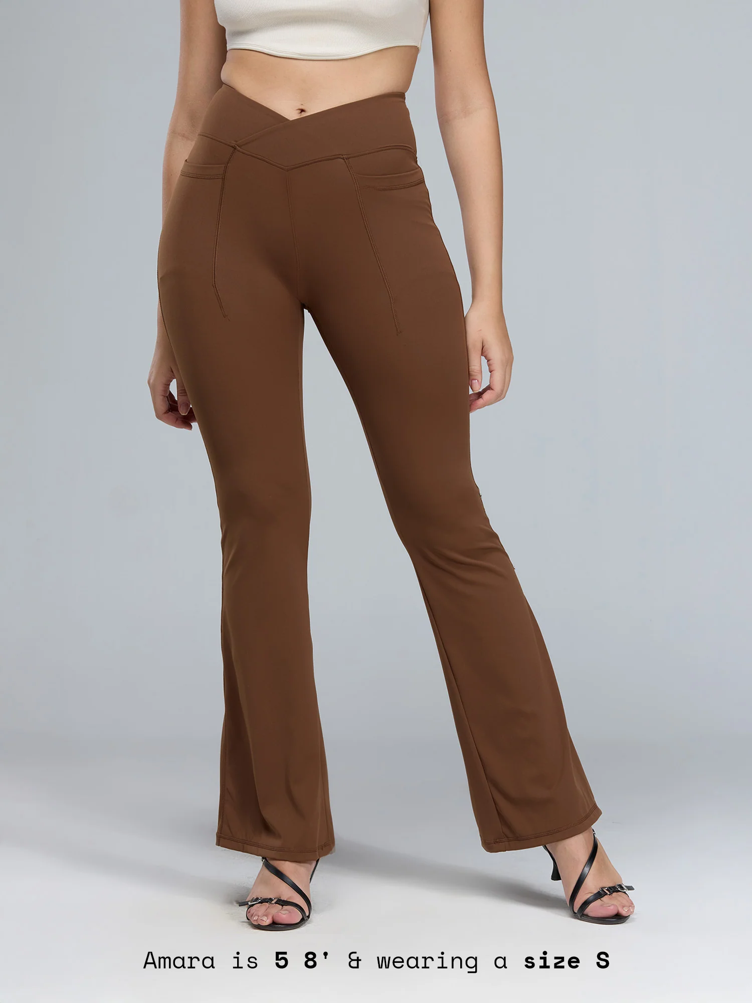 Brown Hourglass Flared Leggings - Image 32
