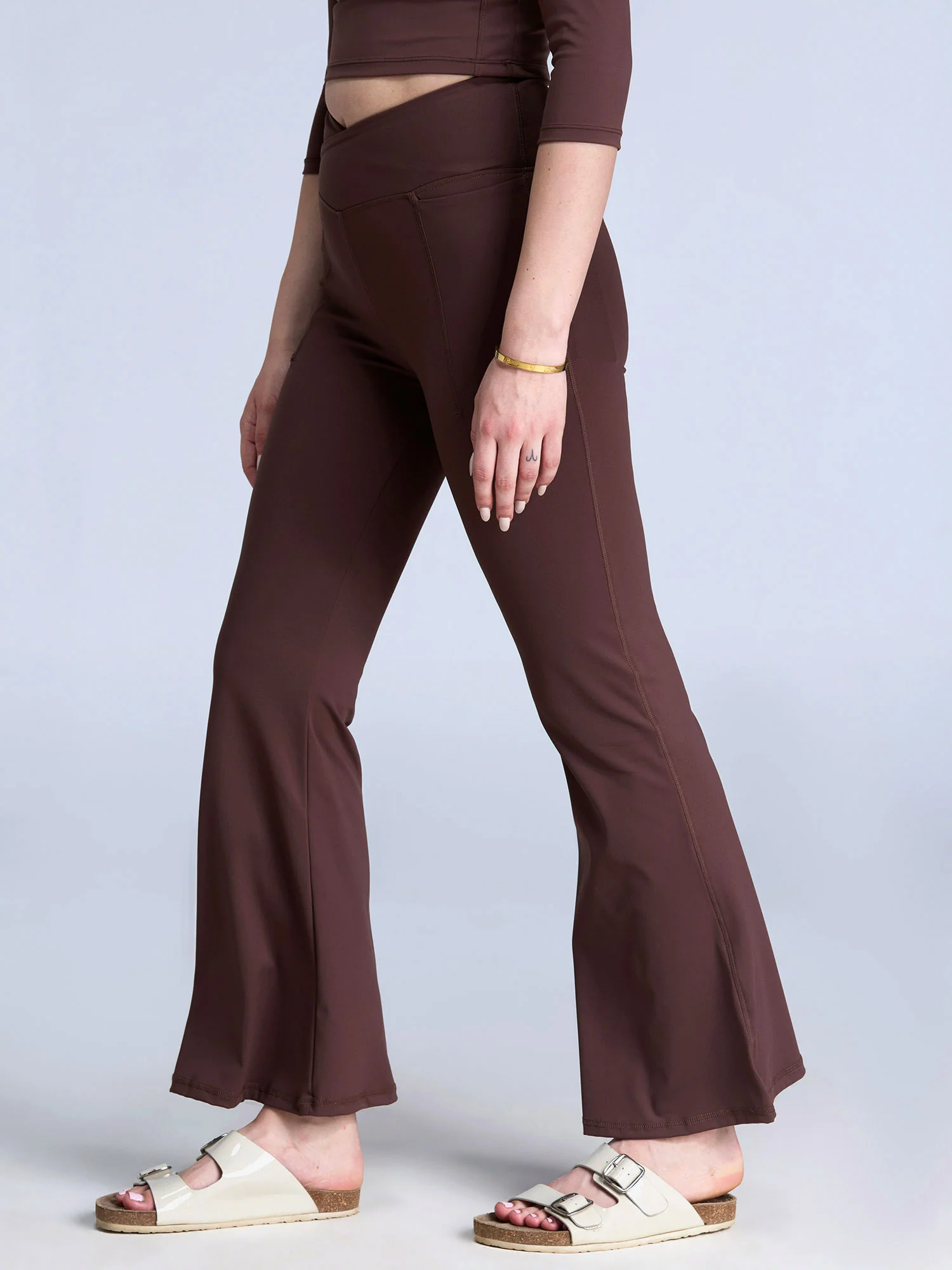 Brown Hourglass Flared Leggings - Image 9