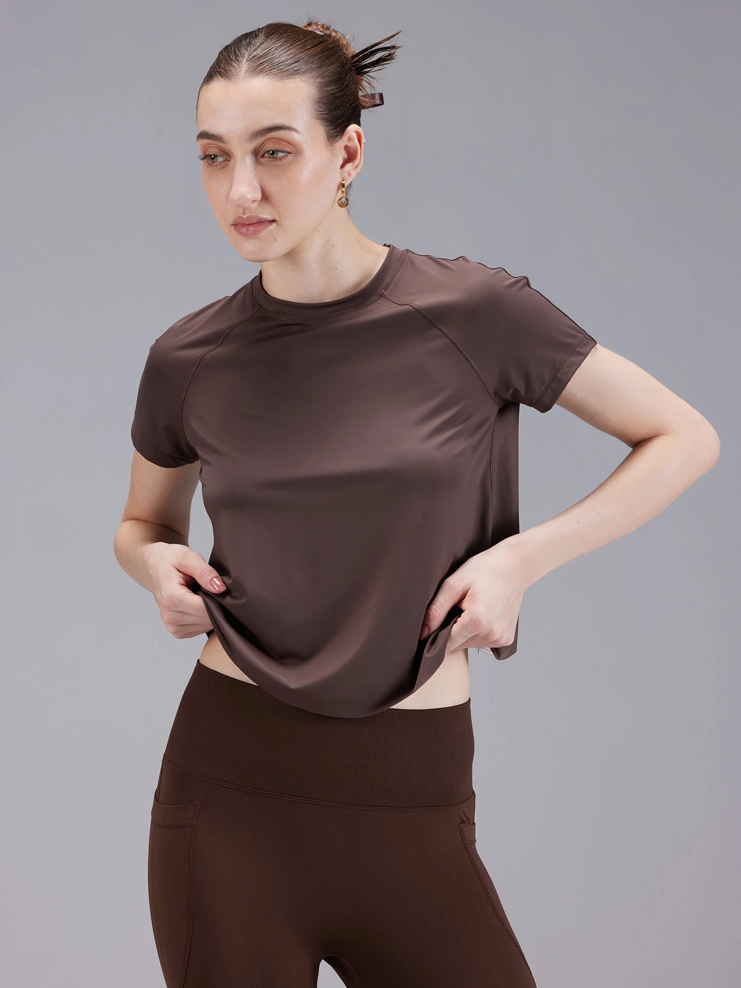 Brown Overlap Tee - Image 2