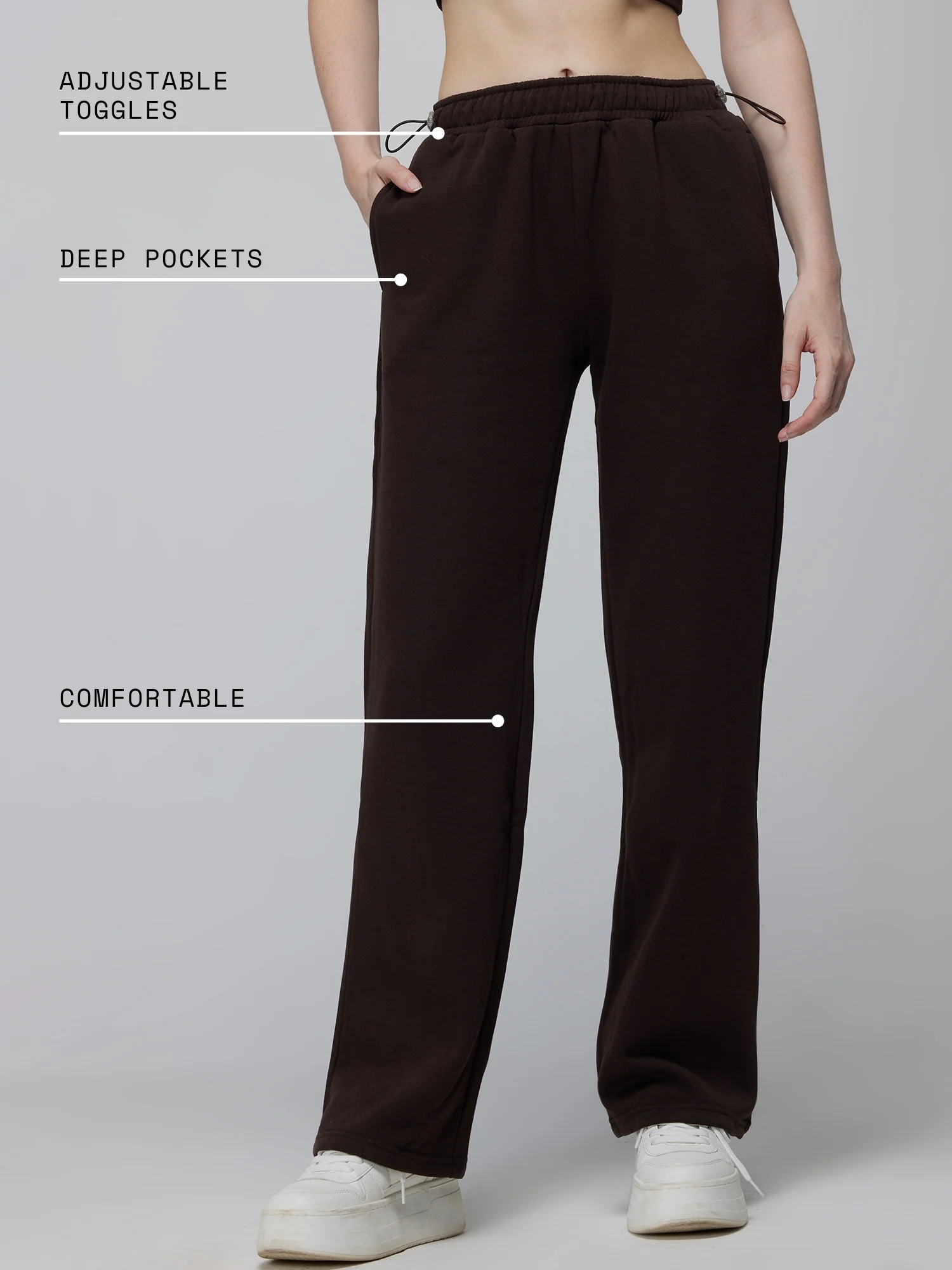 Brown Relaxed Wide Leg Pants - Image 4