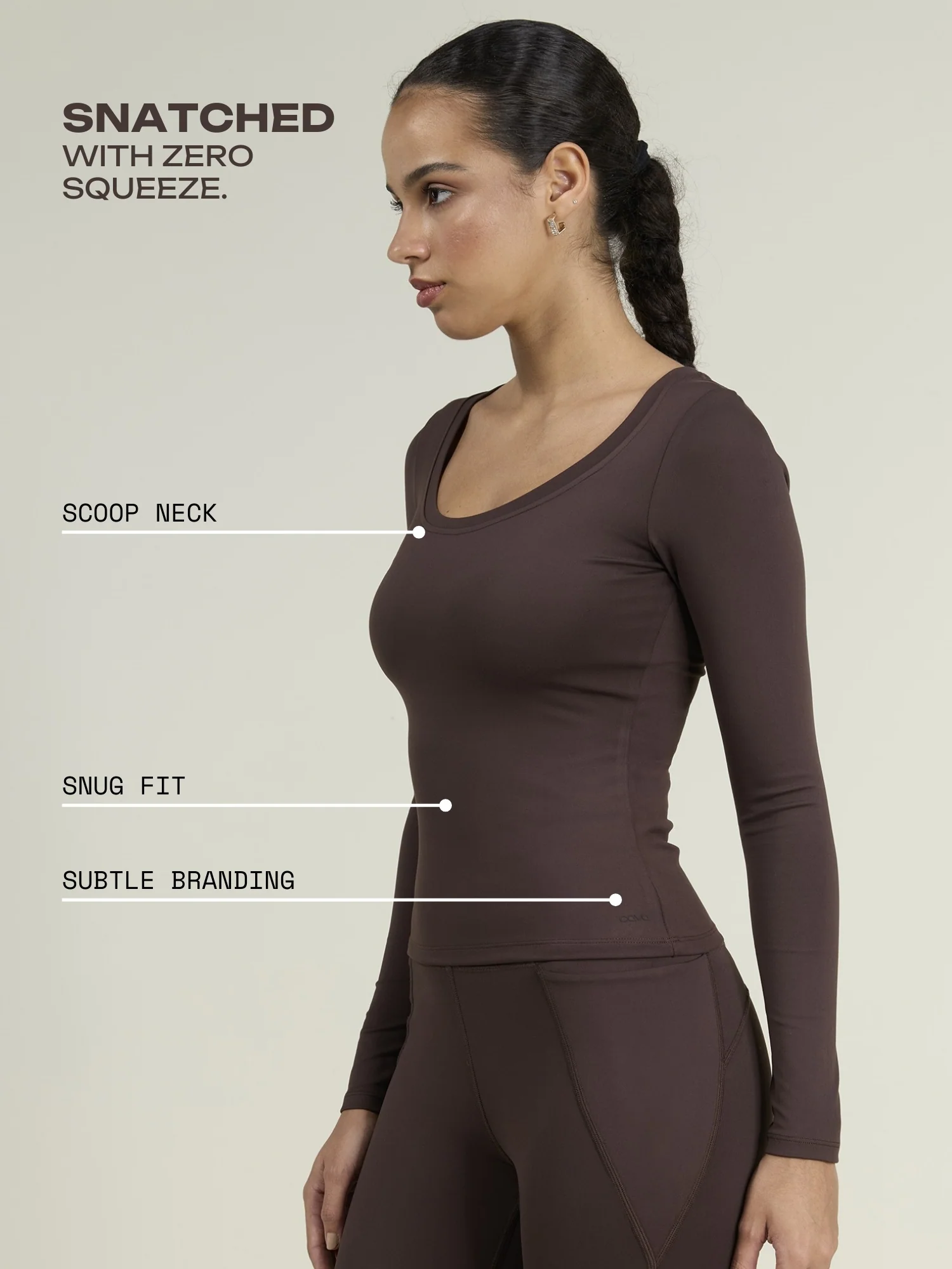 Brown Sculpt Scoop Top - Image 3