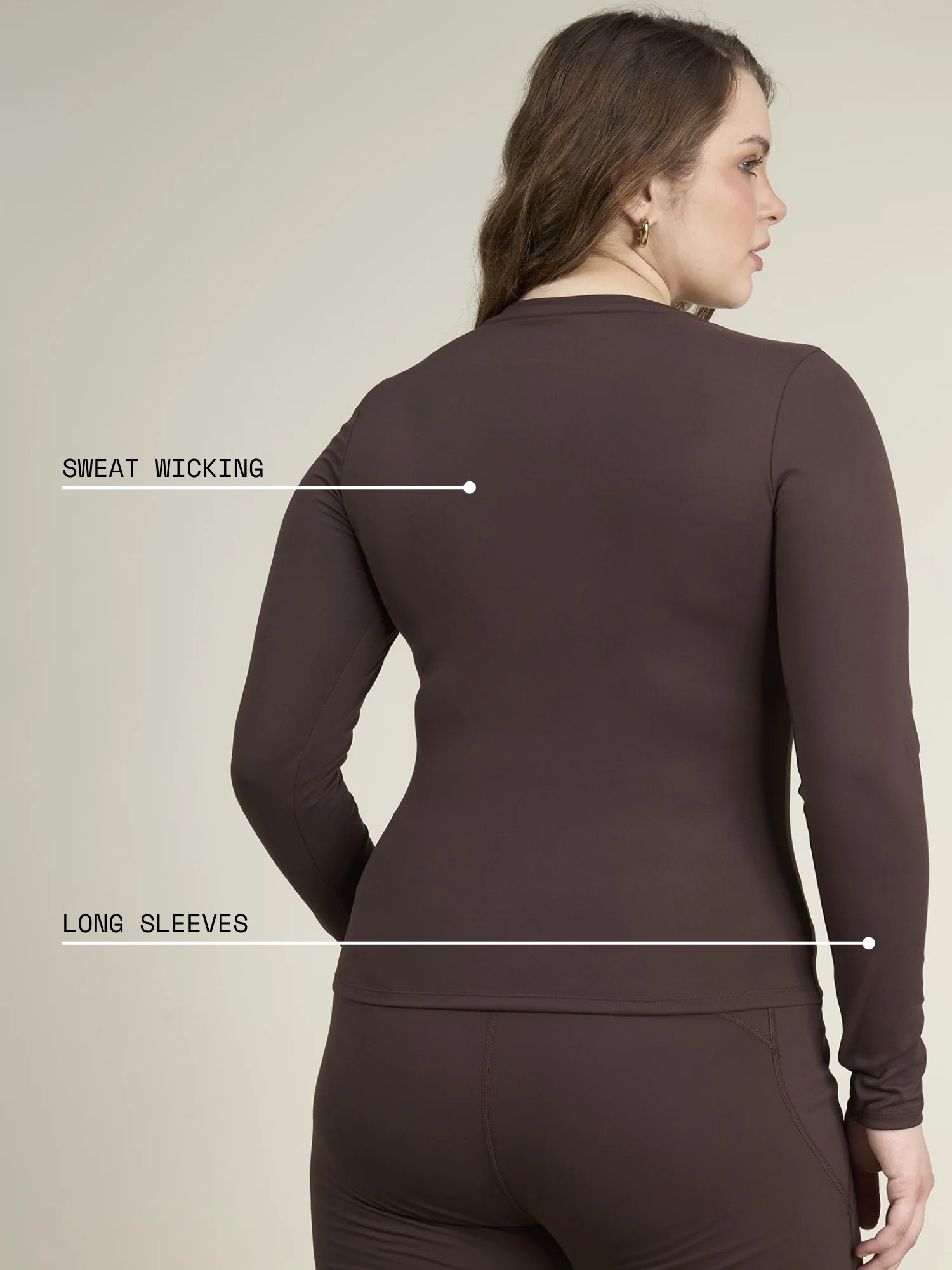 Brown Sculpt V-Neck Top - Image 4