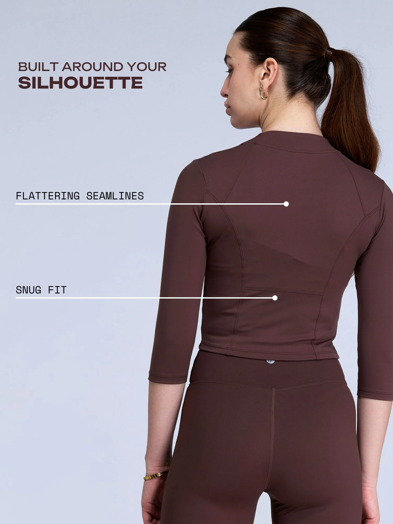 Brown Silhouette Zip Top - Image 3