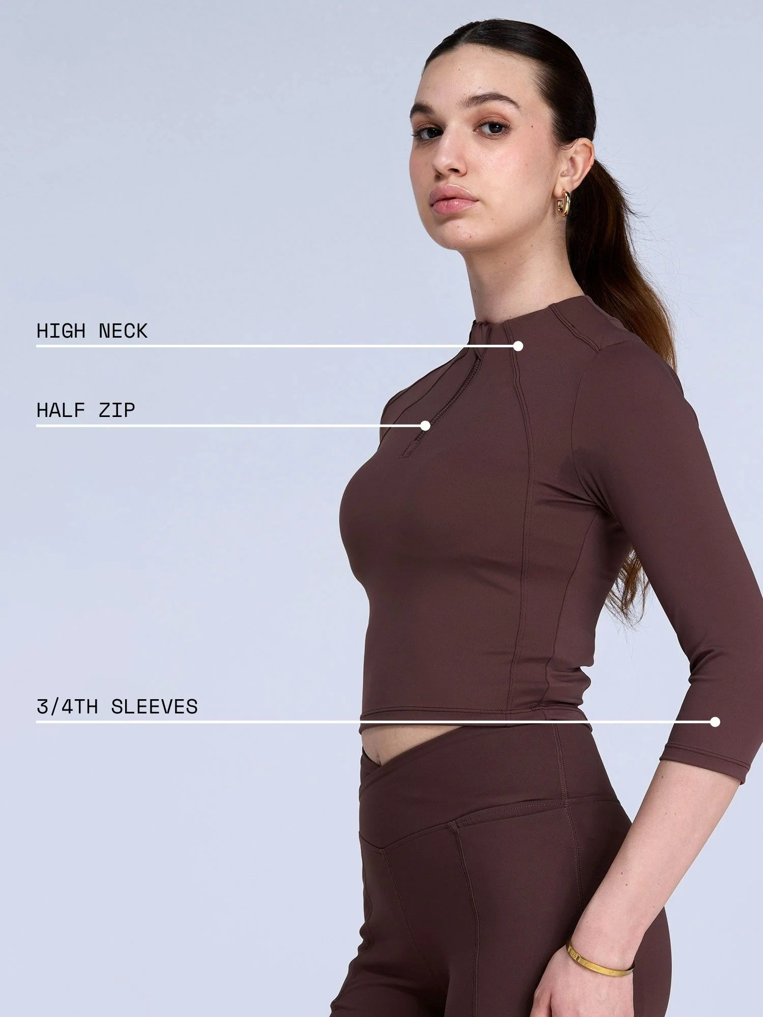 Brown Silhouette Zip Top - Image 4