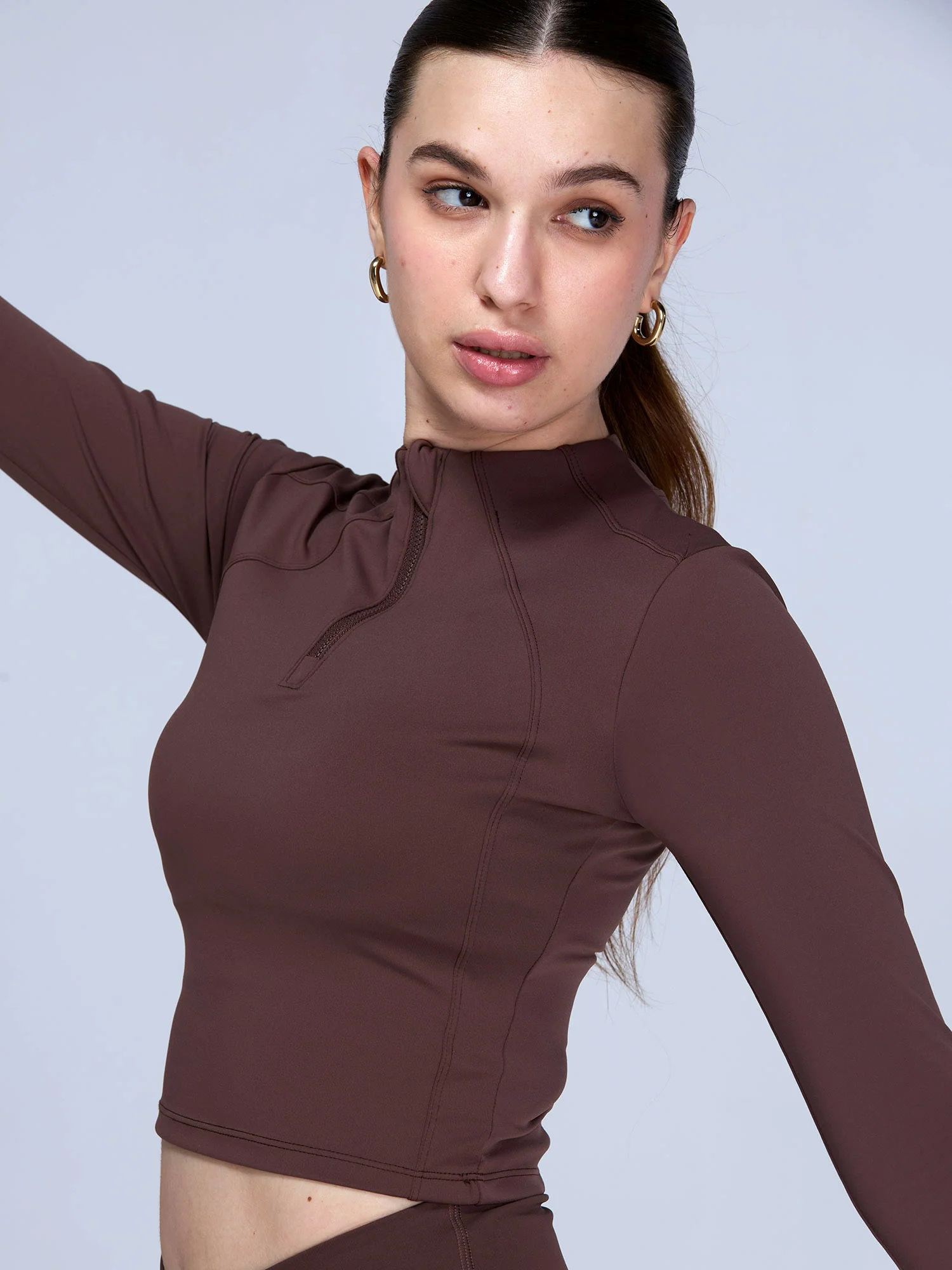 Brown Silhouette Zip Top - Image 6