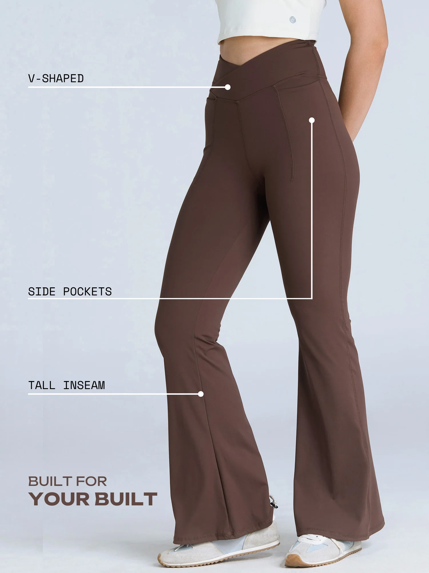 Brown Tall Hourglass Flared Leggings - Image 4