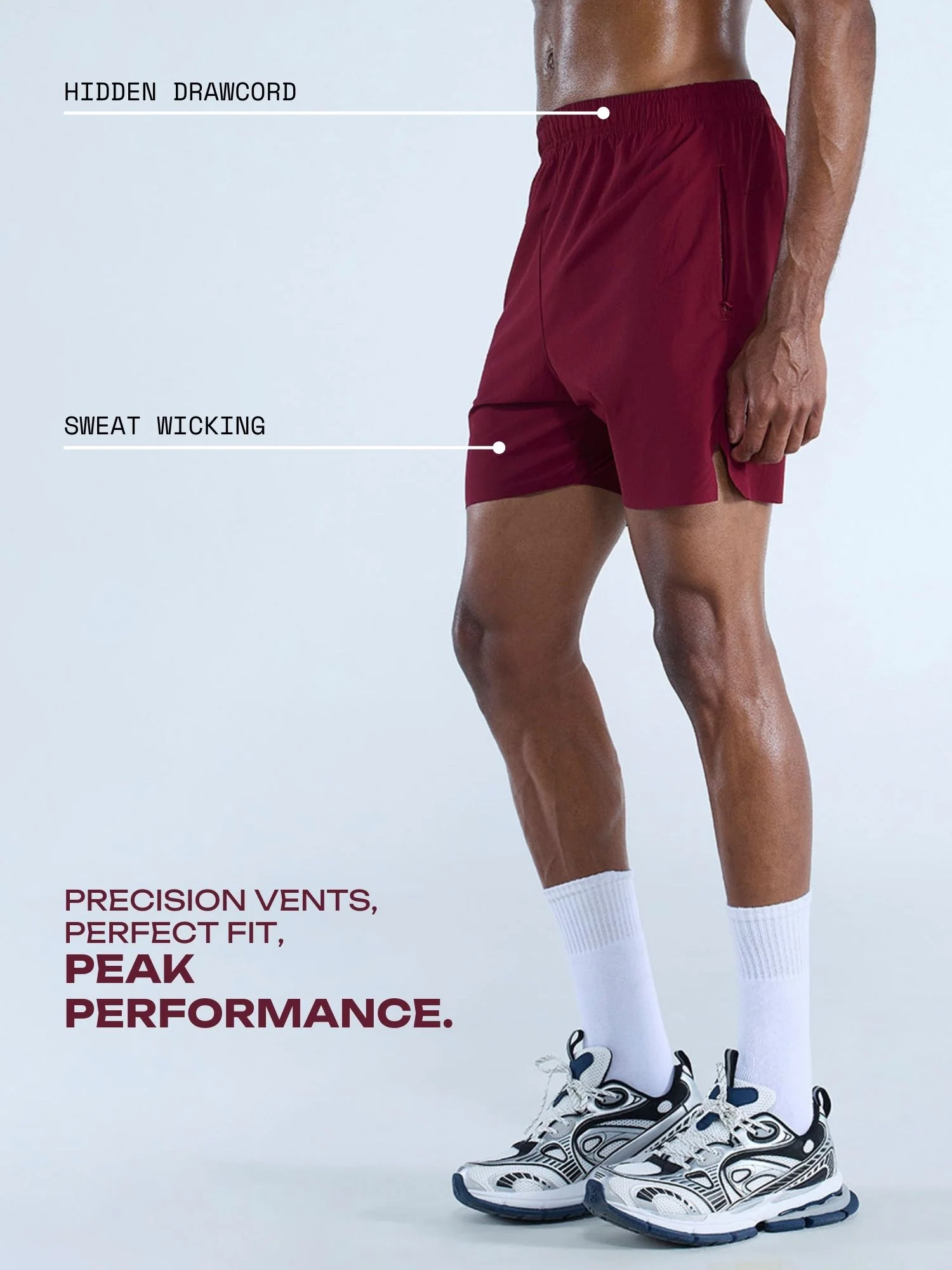 Burgundy 5" Train-In Shorts - Image 3