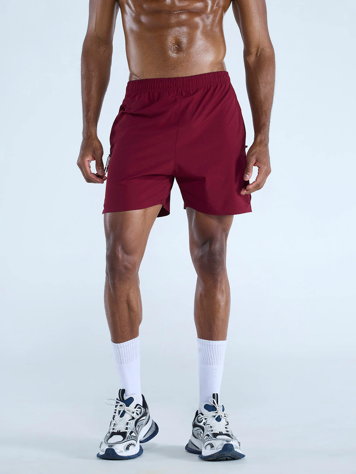 Burgundy 5" Train-In Shorts - Image 5