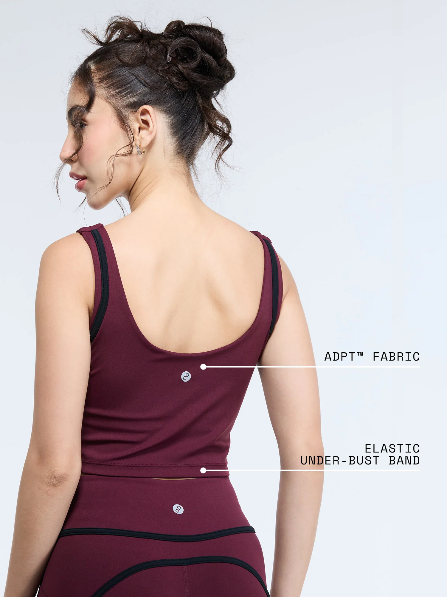 Burgundy Aerial Contrast Crop Tank - Image 4