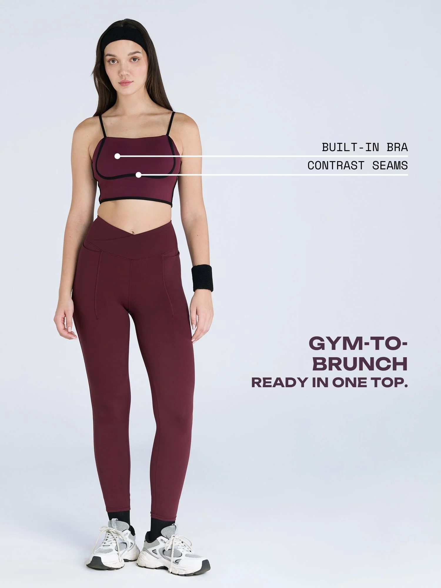 Burgundy Contrast Trim Top - Image 3