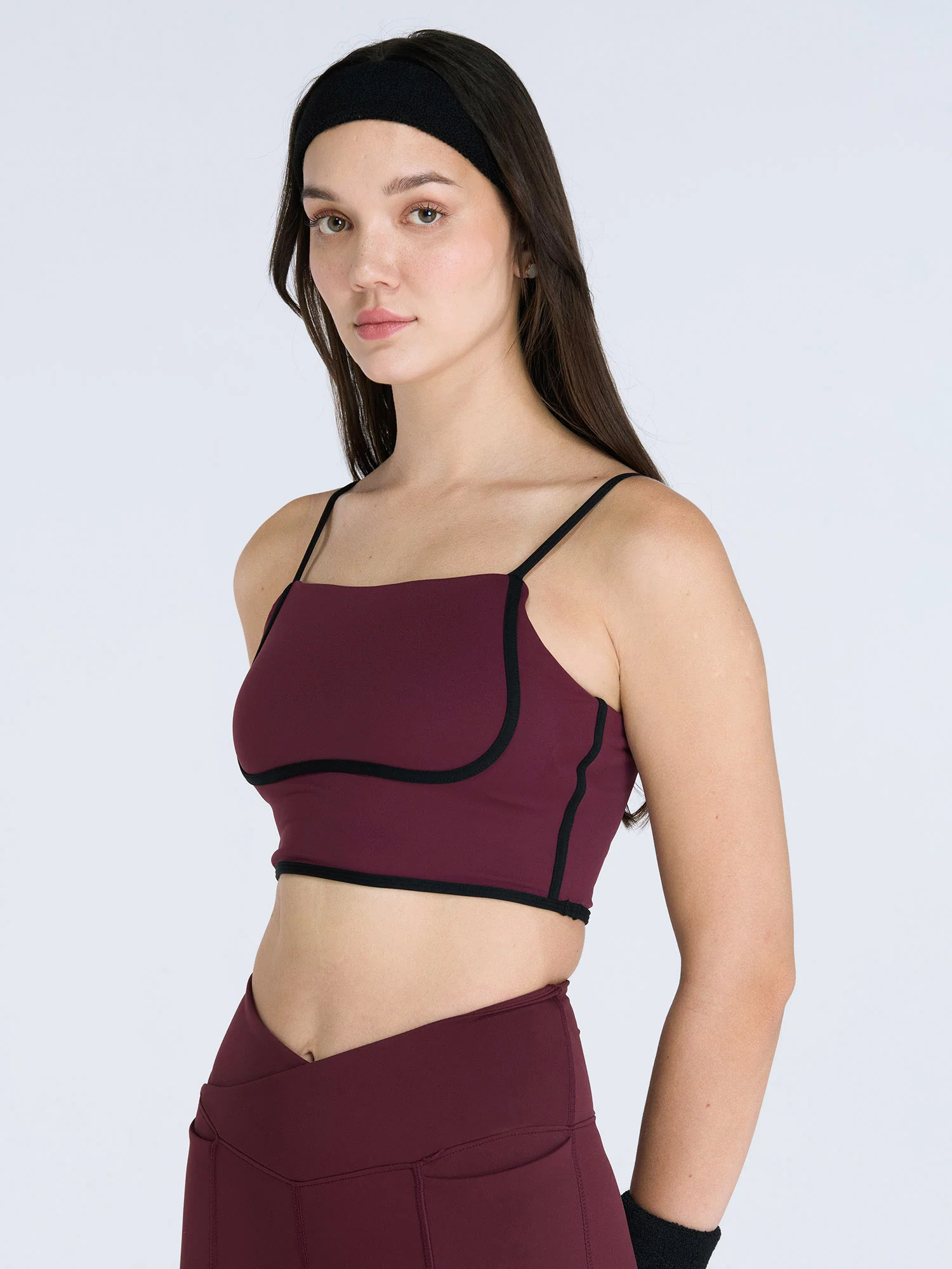 Burgundy Contrast Trim Top - Image 6