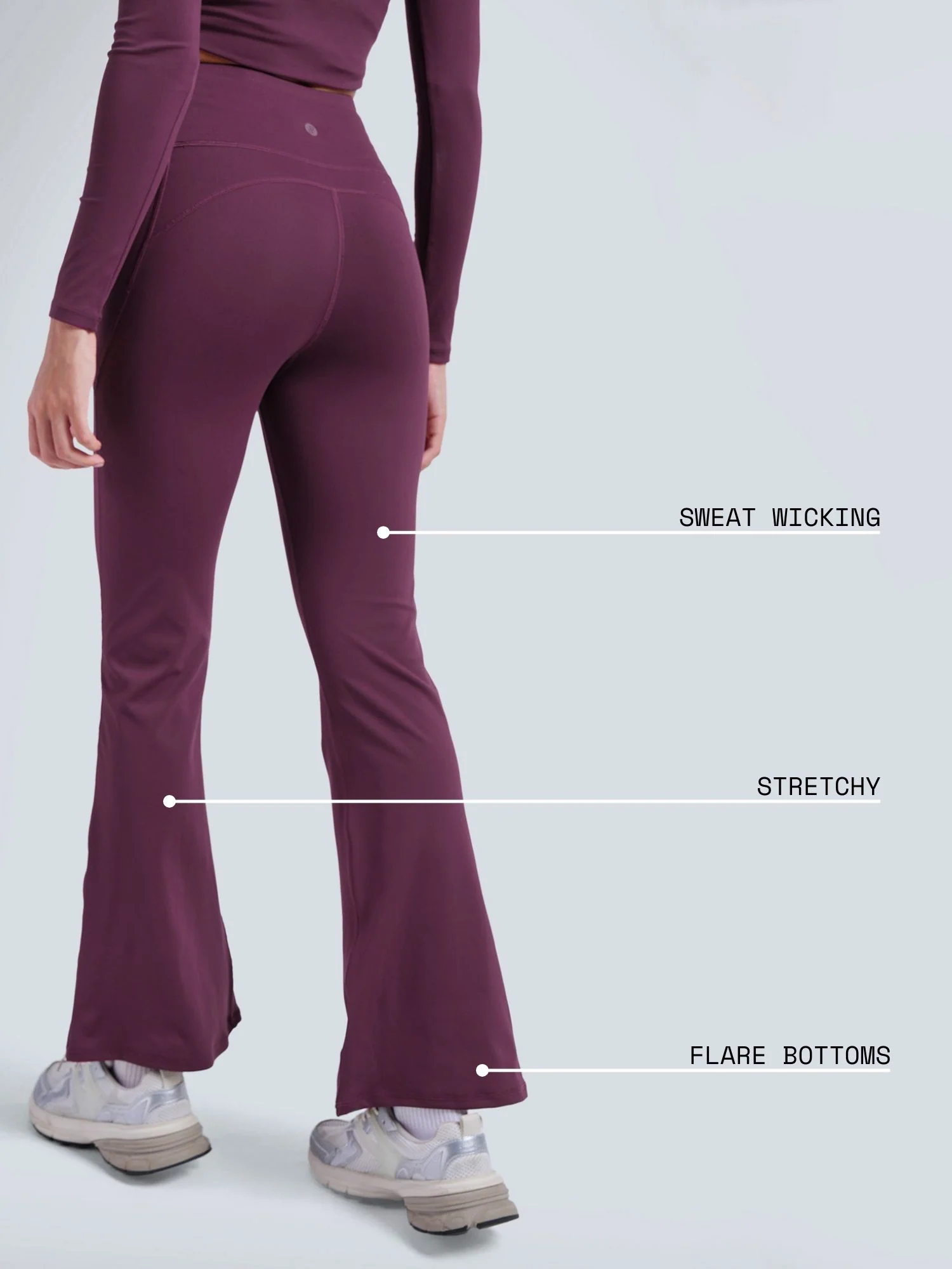 Burgundy Petite Sculpt Bootcut Leggings - Image 4