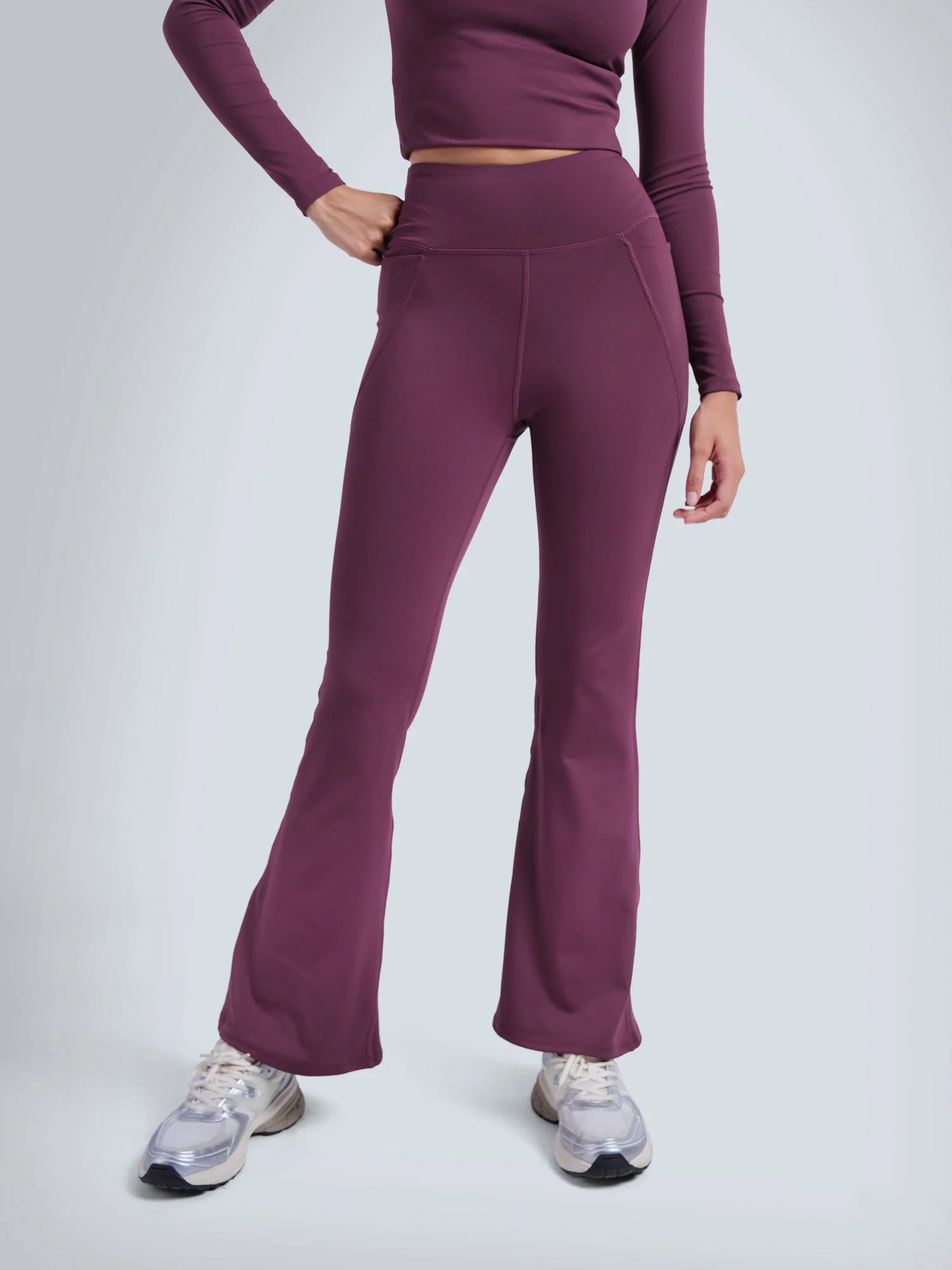 Burgundy Petite Sculpt Bootcut Leggings - Image 5
