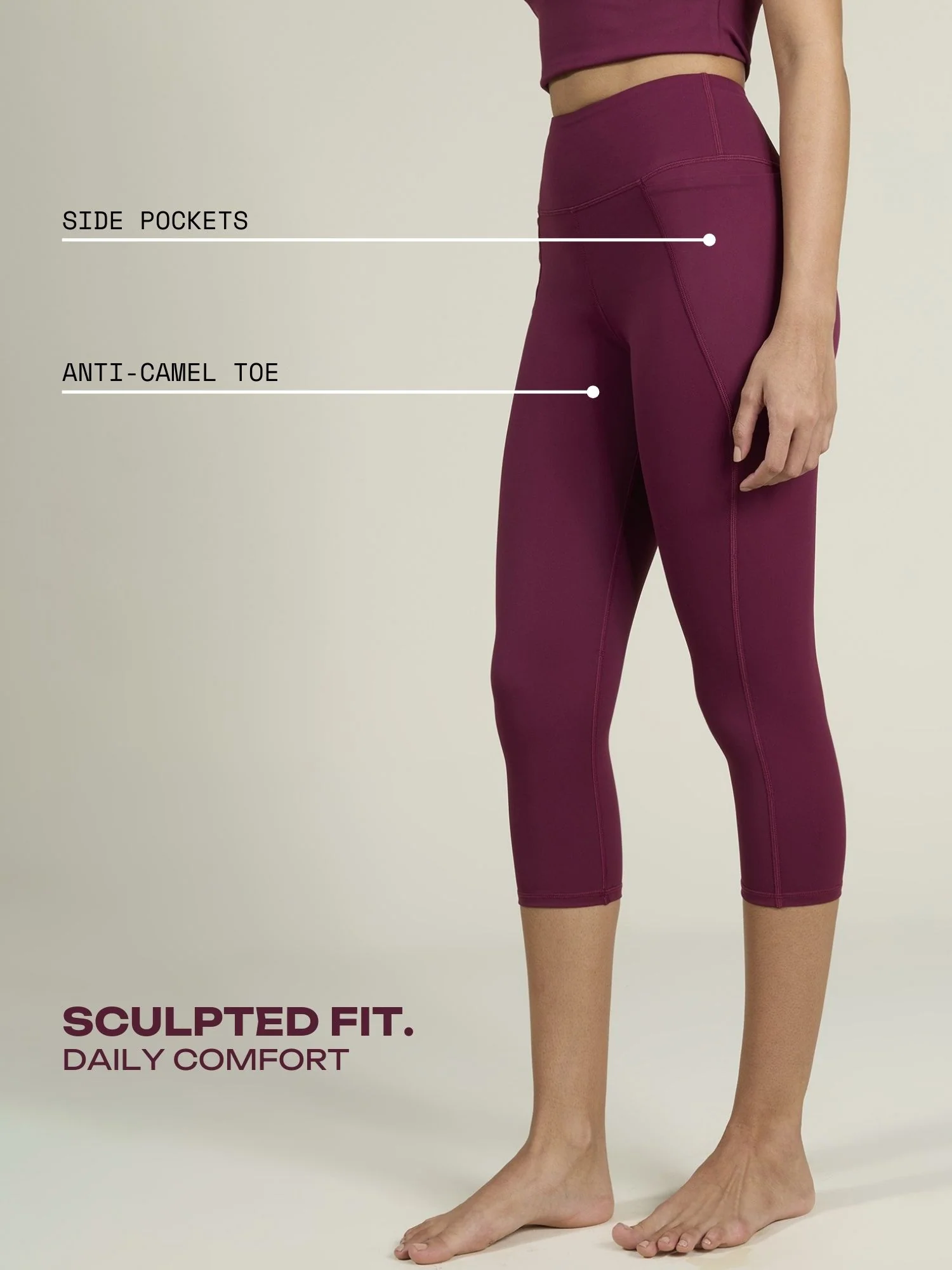 Burgundy Sculpt Capri - Image 3