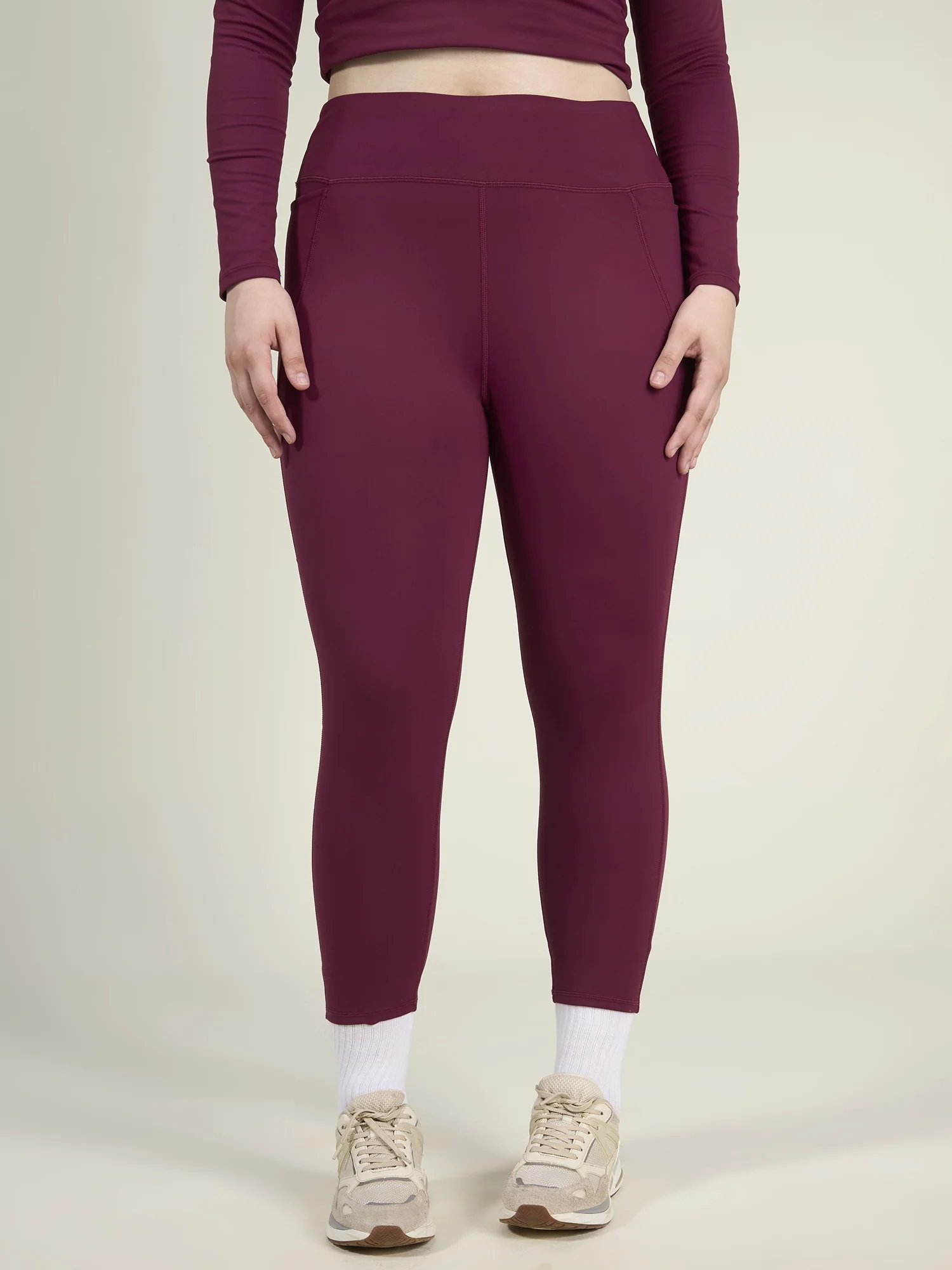 Burgundy Sculpt Core Leggings - Image 5