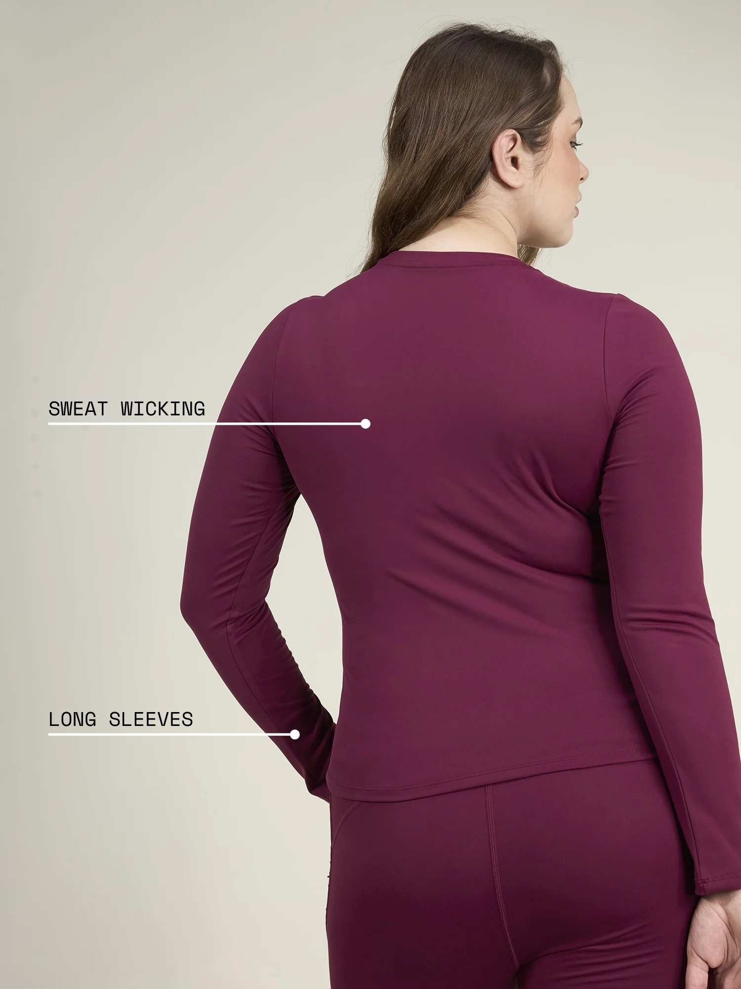 Burgundy Sculpt Crew Top - Image 4