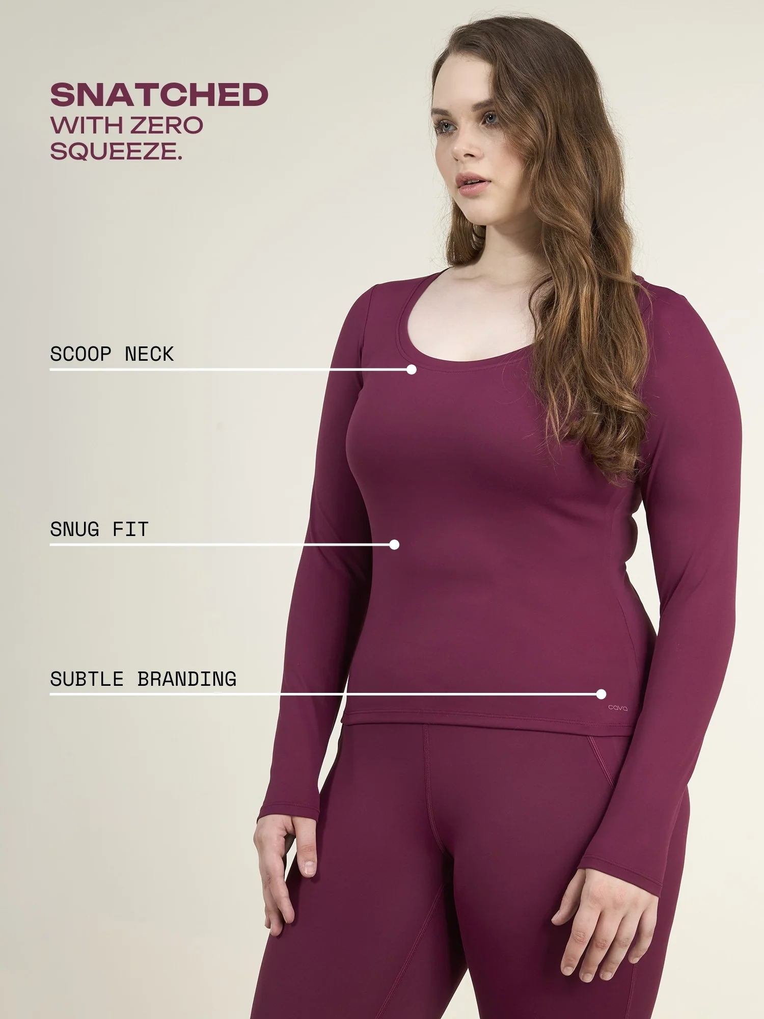 Burgundy Sculpt Scoop Top - Image 3