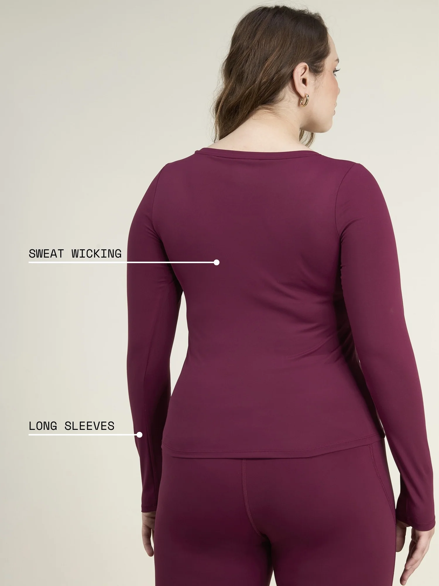 Burgundy Sculpt Scoop Top - Image 4