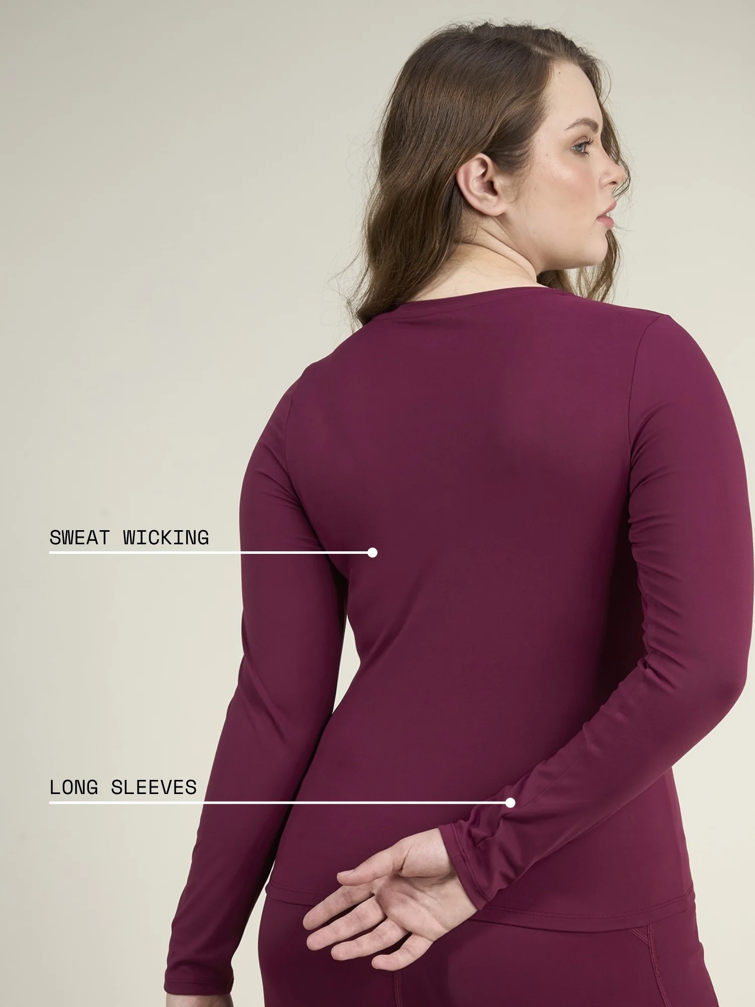 Burgundy Sculpt V-Neck Top - Image 4