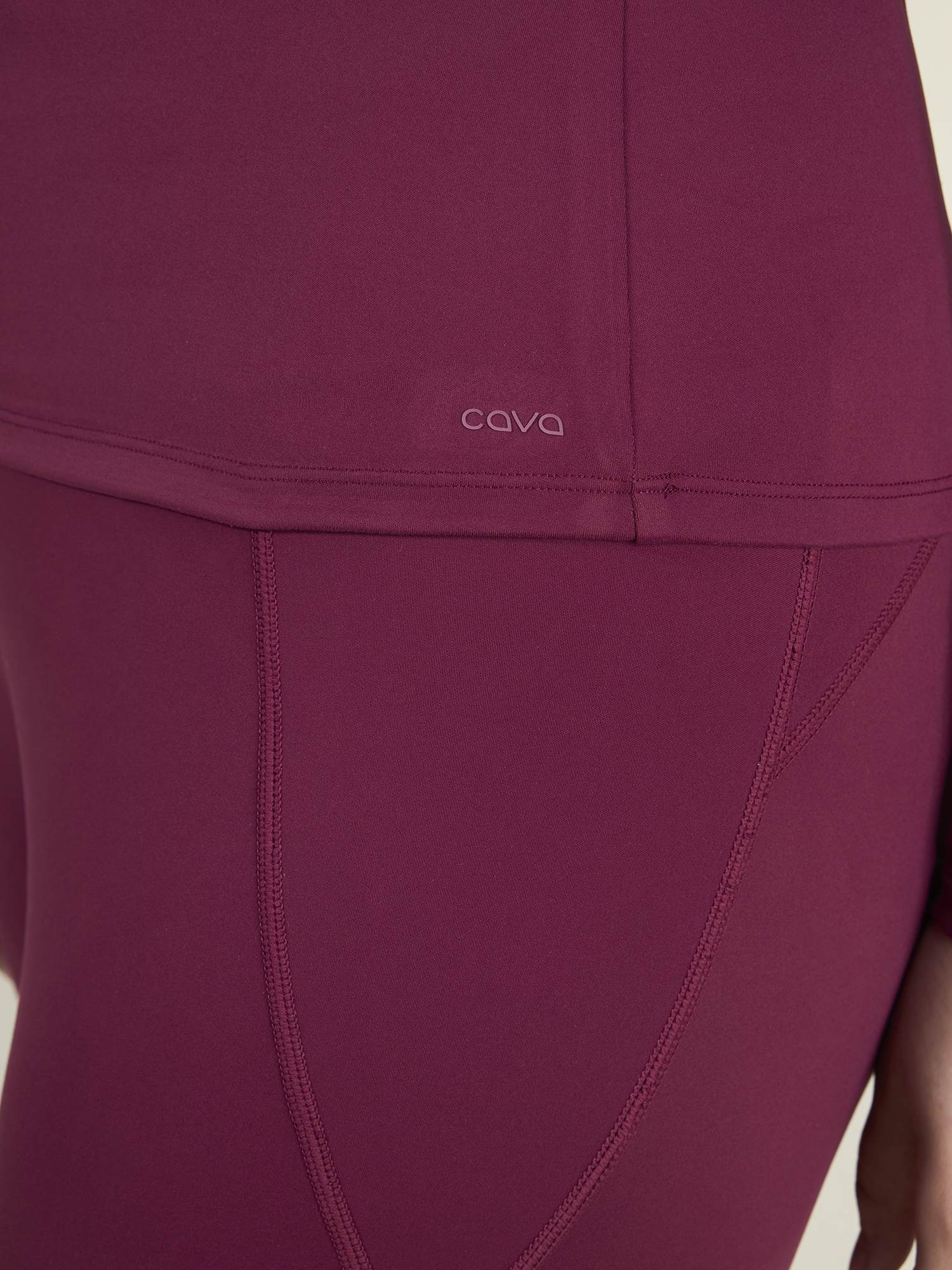 Burgundy Sculpt V-Neck Top - Image 7