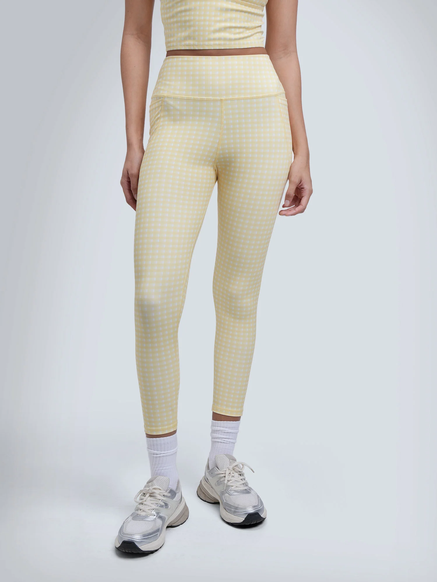 Butter Yellow Gingham Sculpt Core Leggings - Image 5