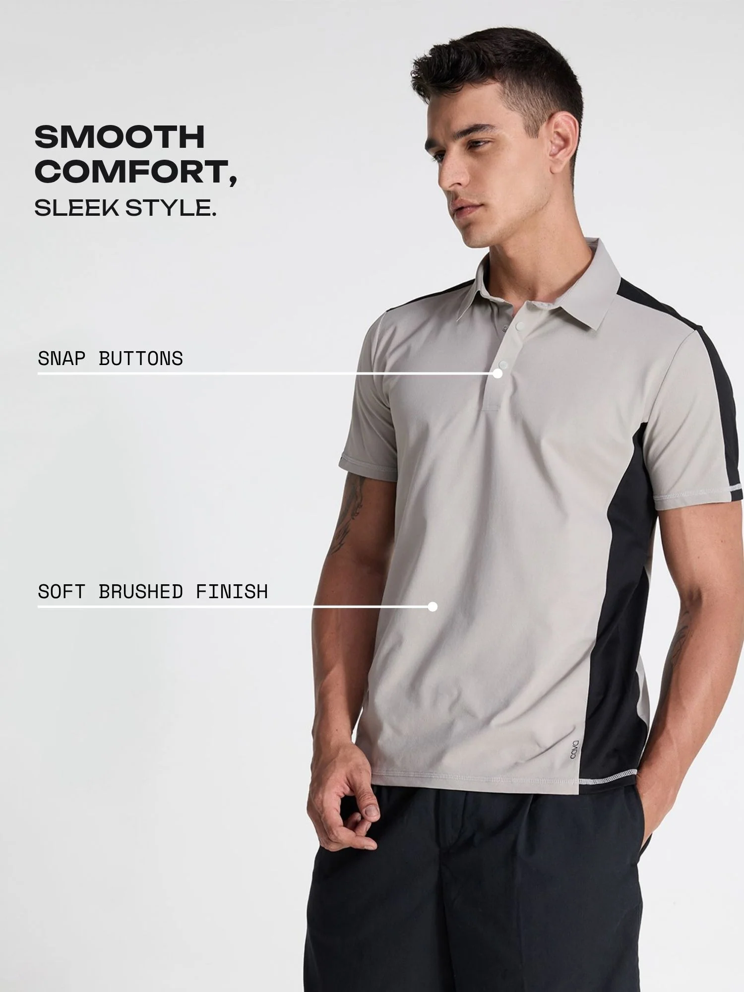 Cement Contrast Bonded Polo - Image 3