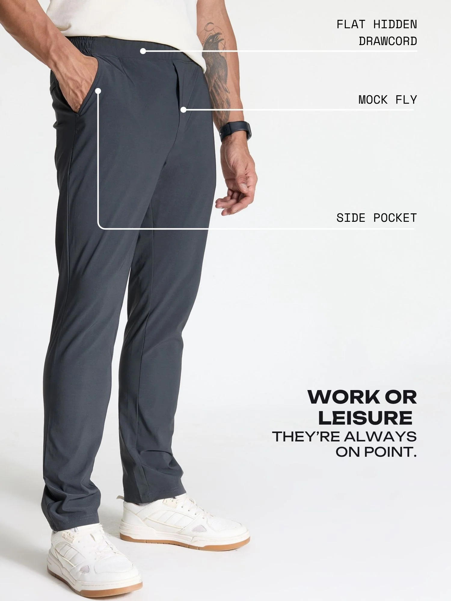 Charcoal Workleisure Pants - Image 3