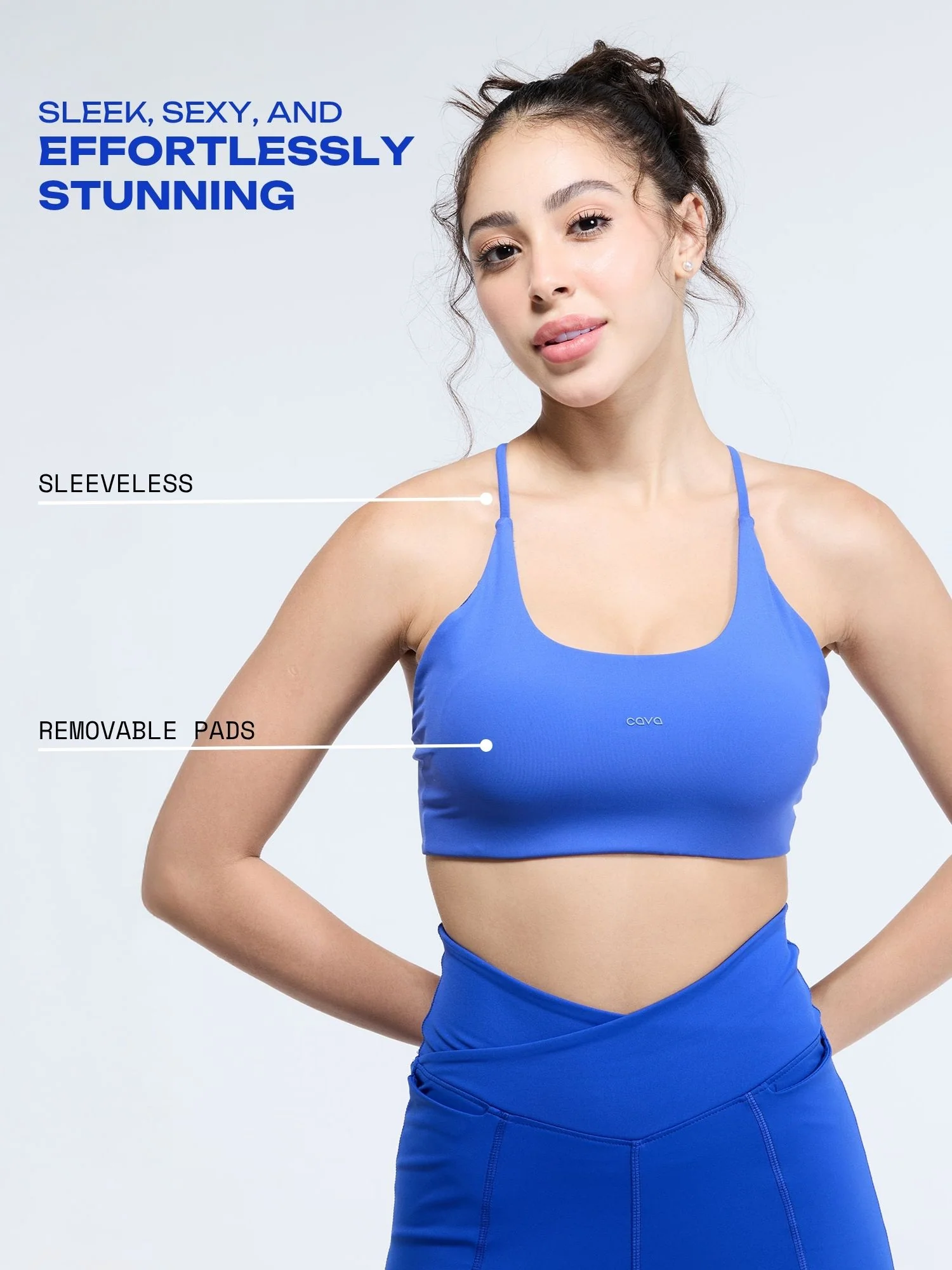 Cobalt Strap Back Sports Bra - Image 3