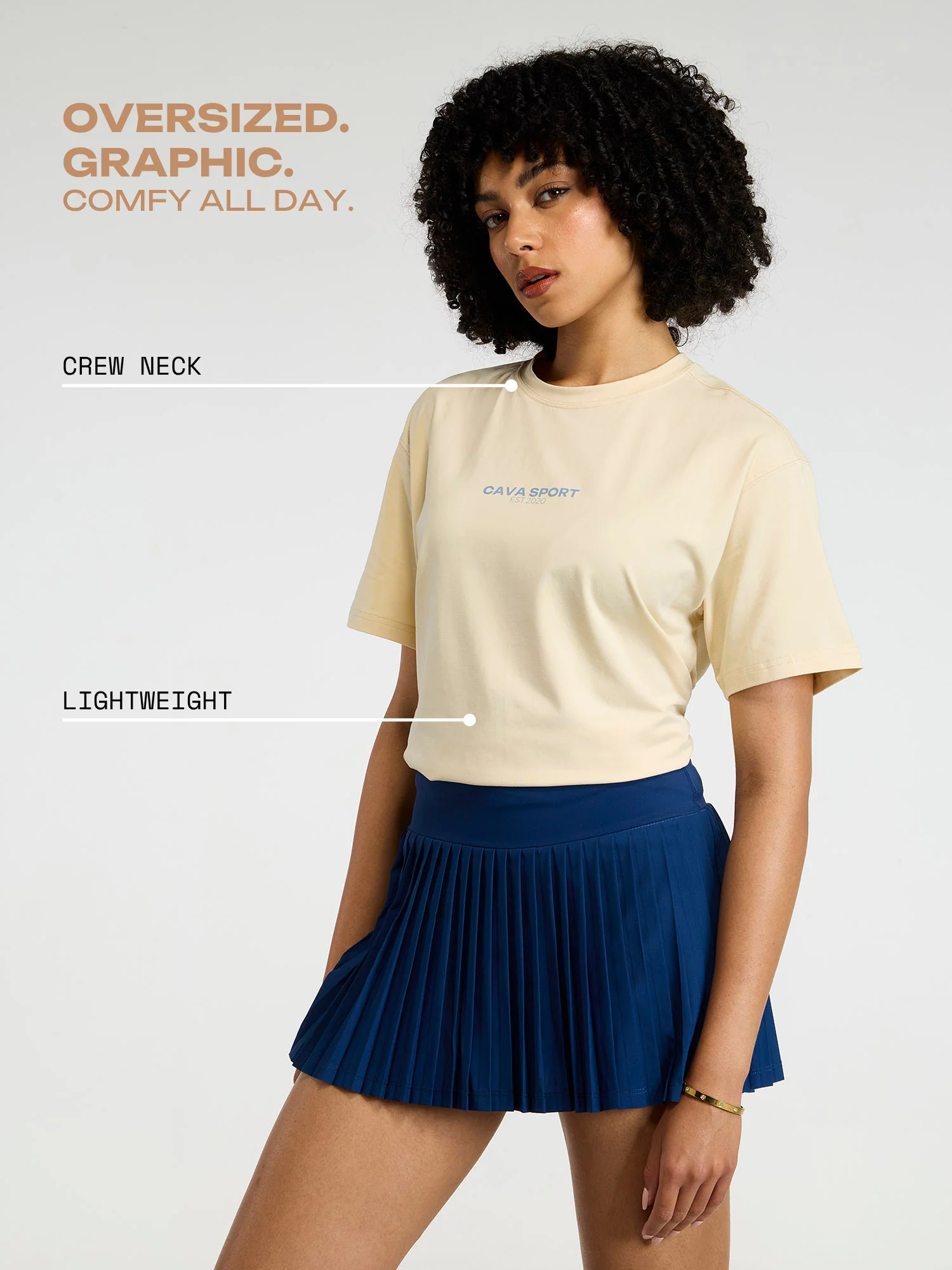 Cream Cava Sport Oversized Printed Tee - Women - Image 3