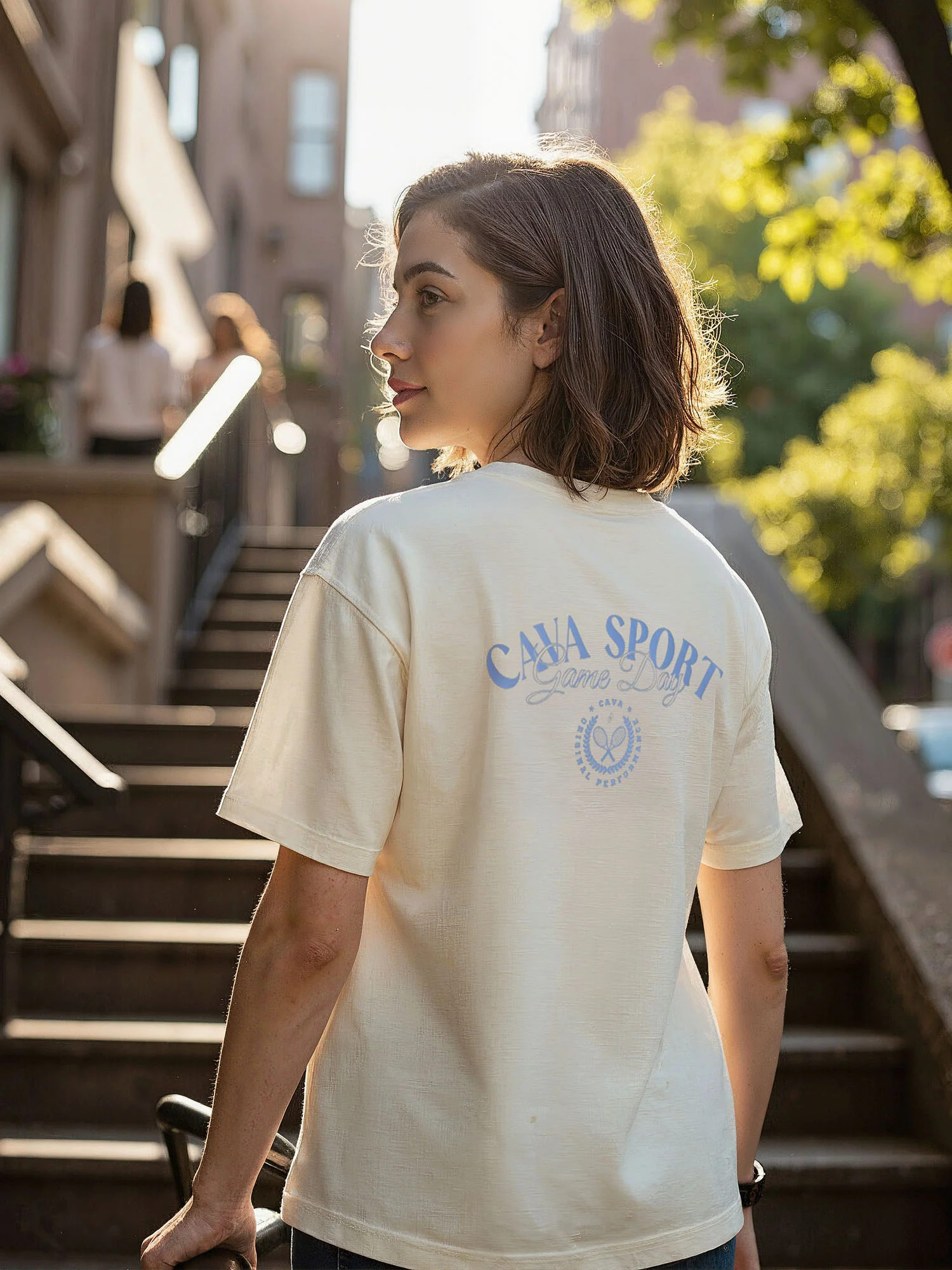 Cream Cava Sport Oversized Printed Tee - Women - Image 9