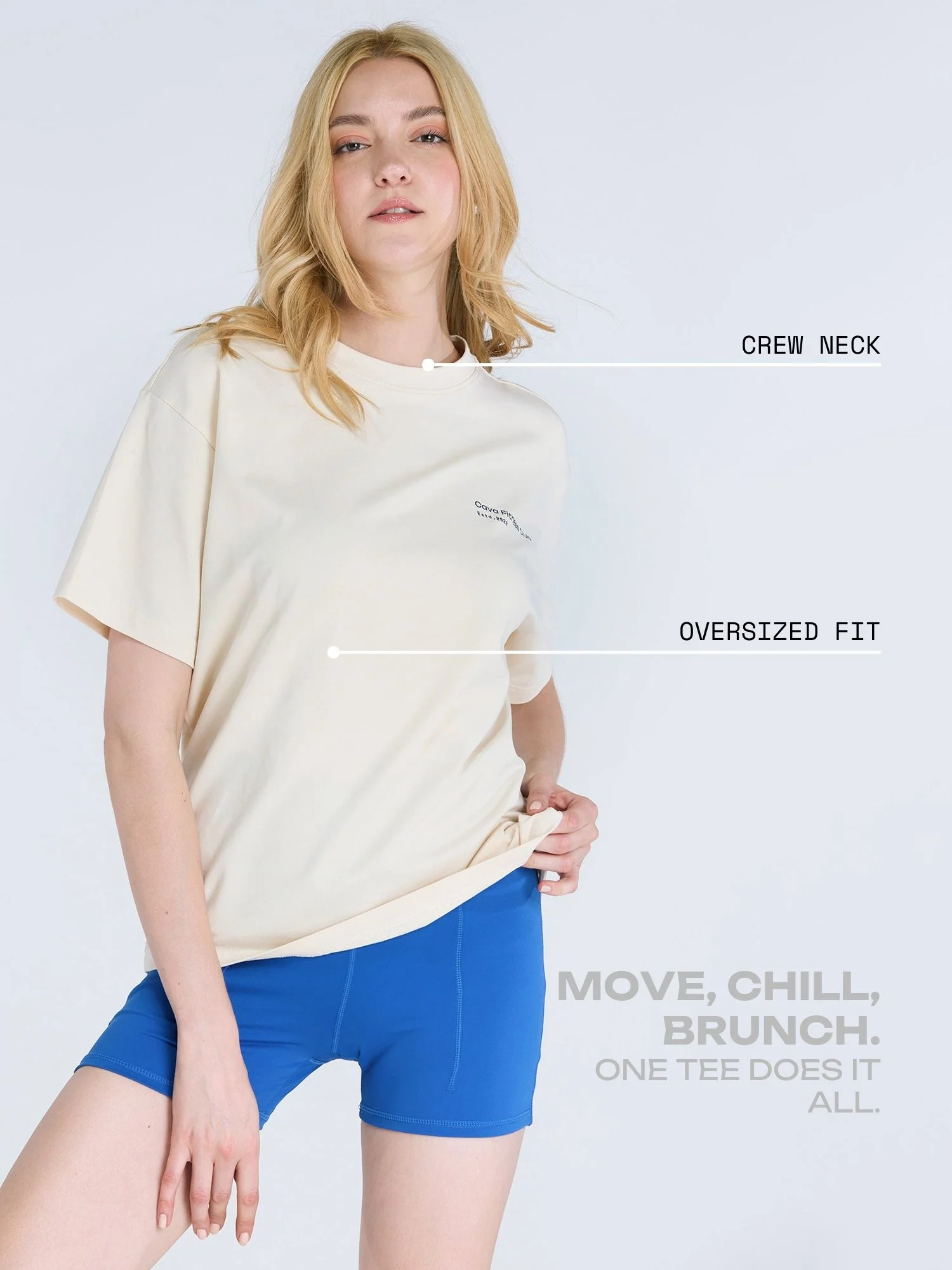 Cream Graphic Oversized Tee - Women - Image 3