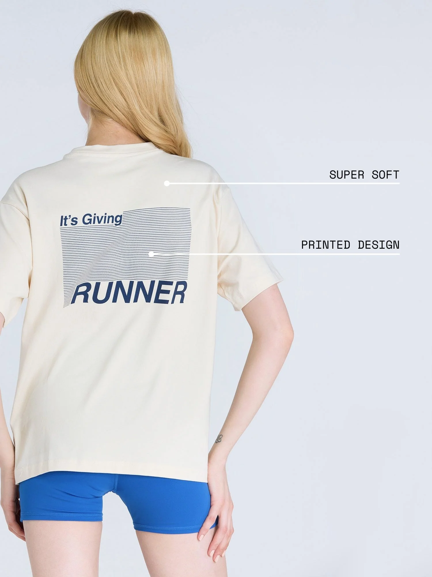 Cream Graphic Oversized Tee - Women - Image 4