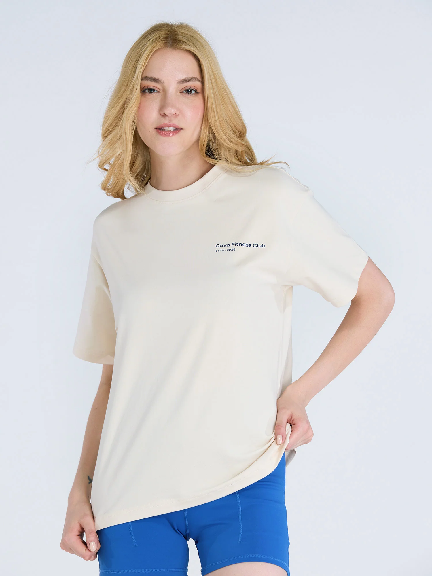Cream Graphic Oversized Tee - Women - Image 5