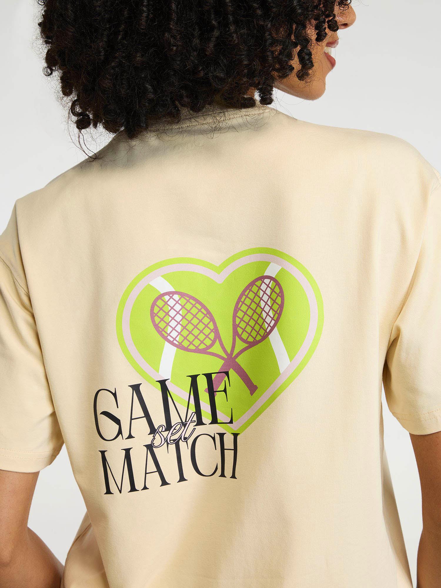 Cream Love All Oversized Printed Tee - Women - Image 2