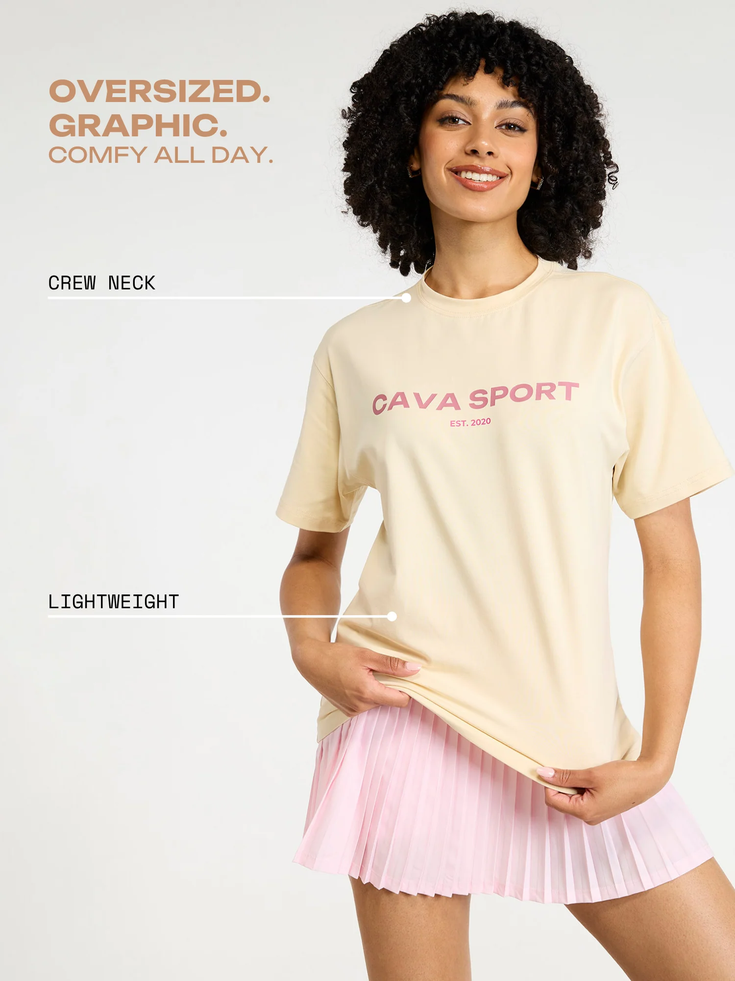 Cream Love All Oversized Printed Tee - Women - Image 3