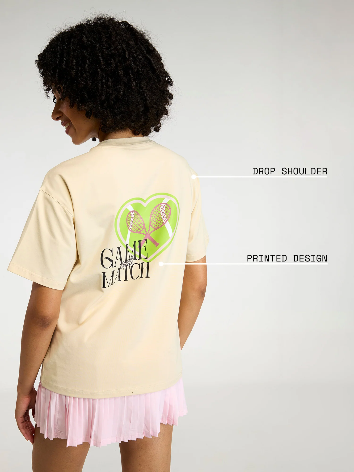 Cream Love All Oversized Printed Tee - Women - Image 4