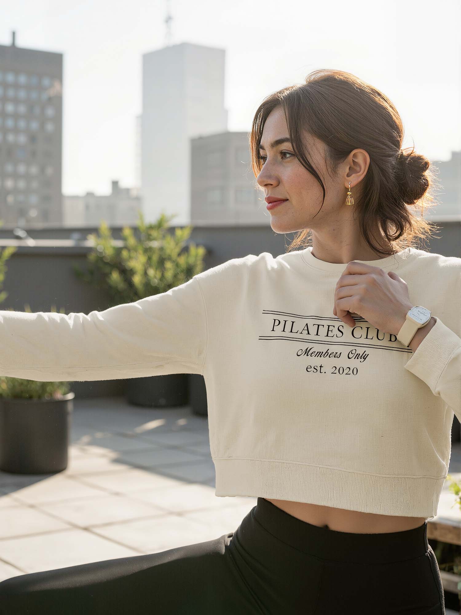 Cream Pilates Club Sweatshirt - Image 3