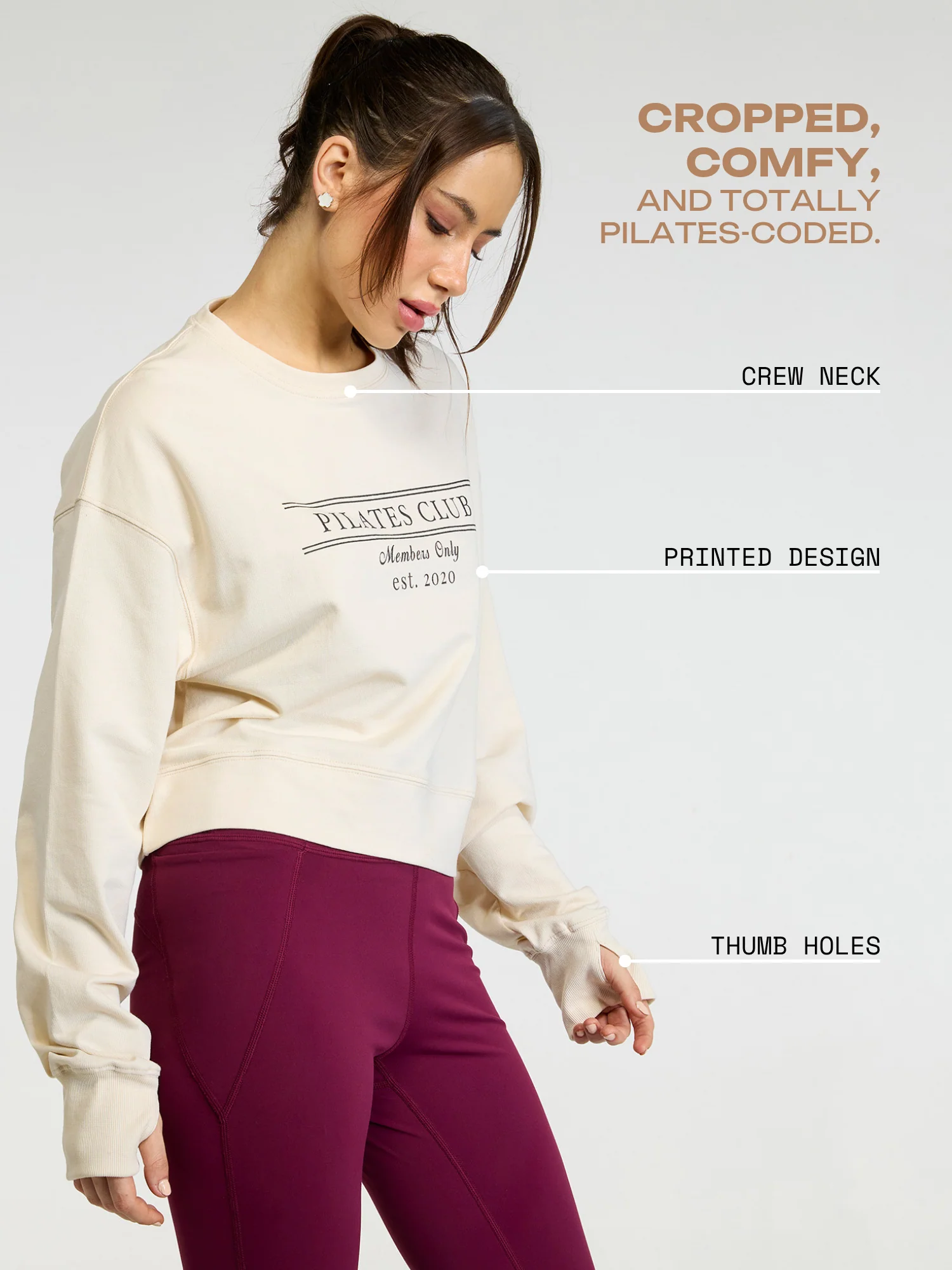 Cream Pilates Club Sweatshirt - Image 4