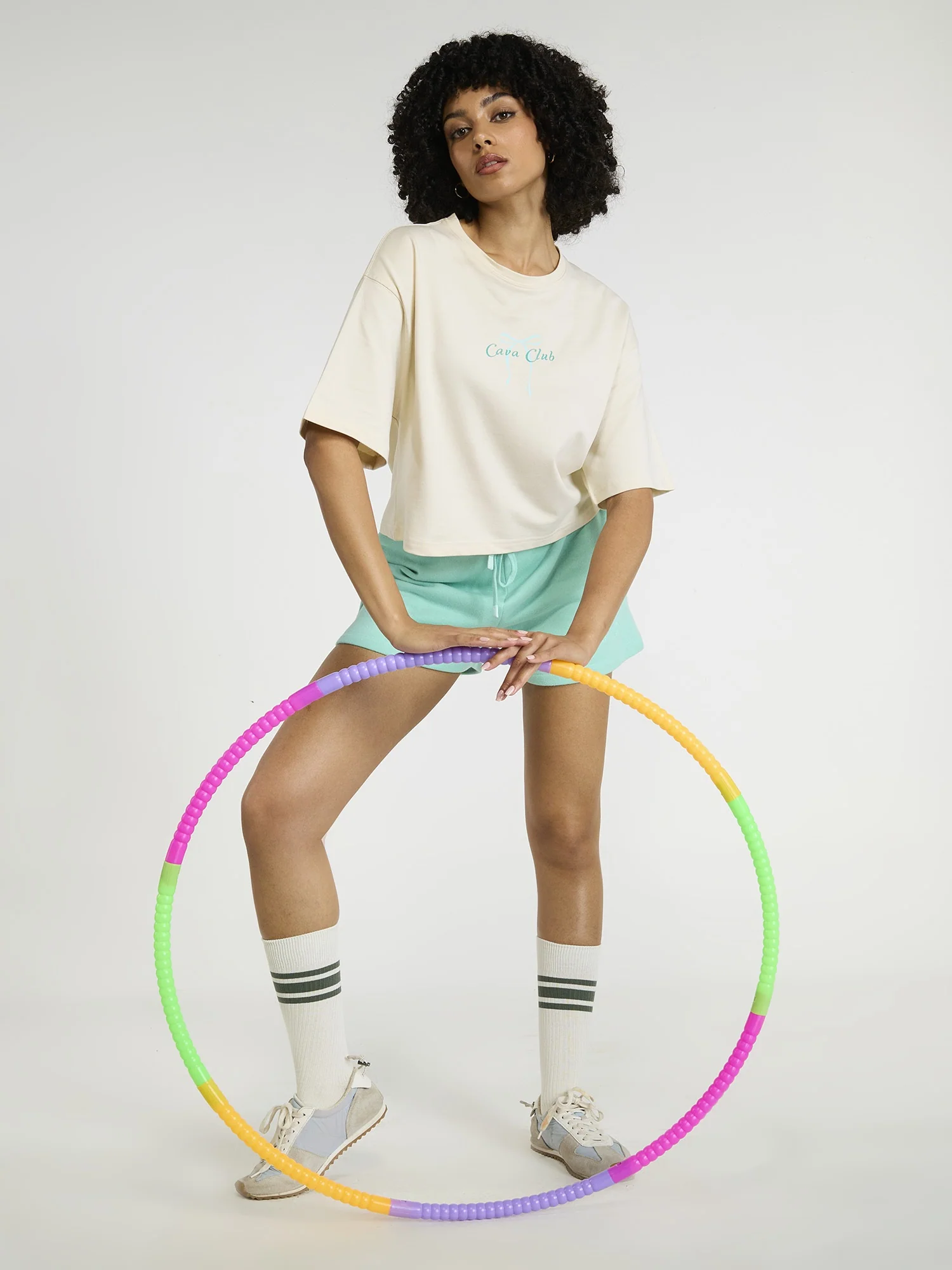 Cream Pilates Core Boxy Tee - Image 2