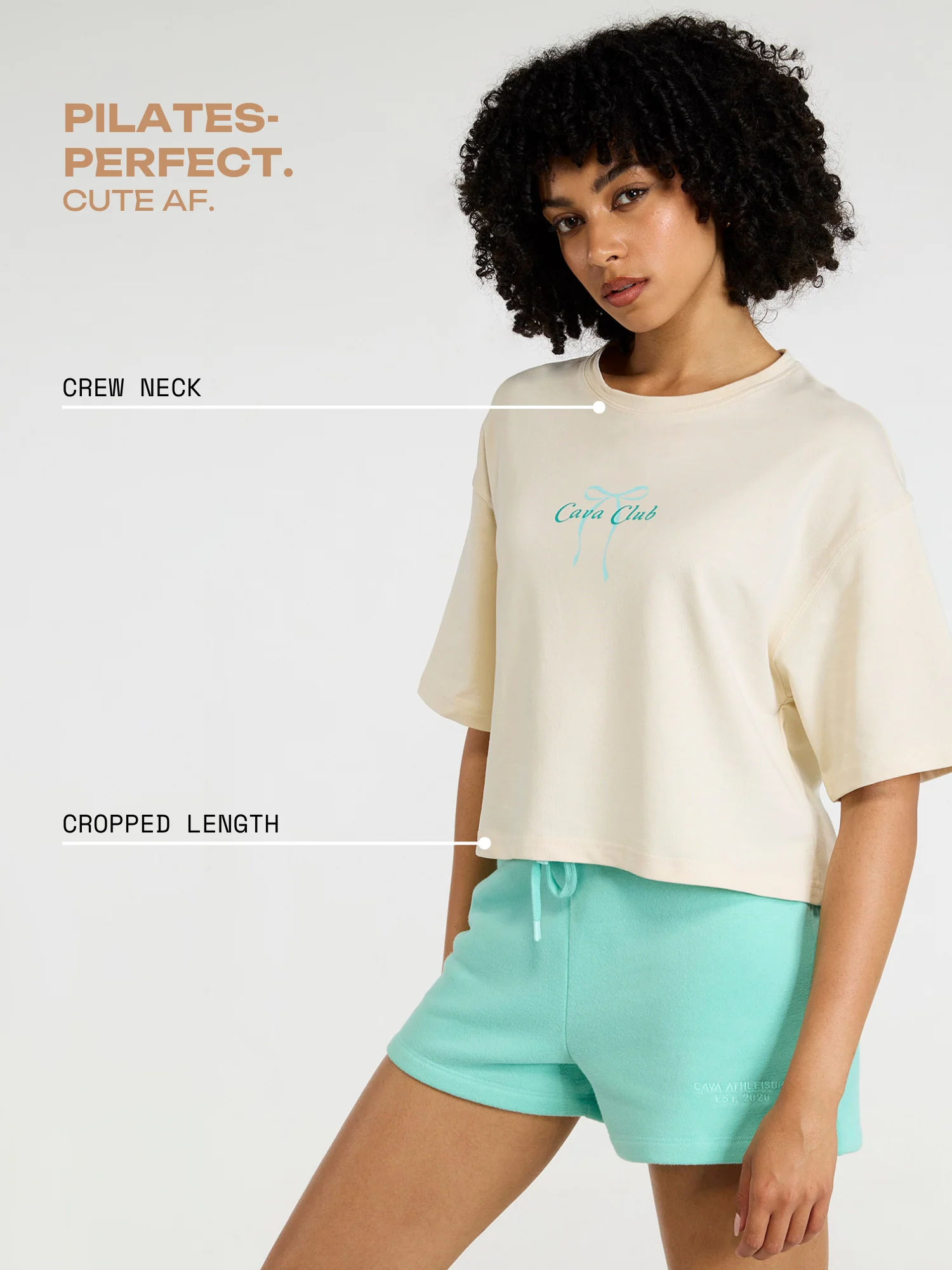Cream Pilates Core Boxy Tee - Image 3