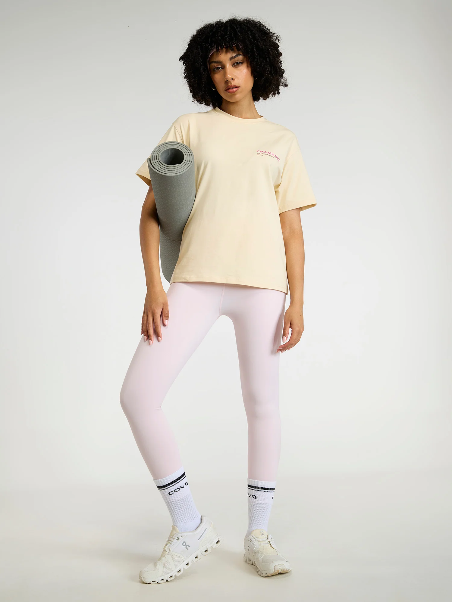 Cream Serve Side Oversized Printed Tee - Women - Image 2