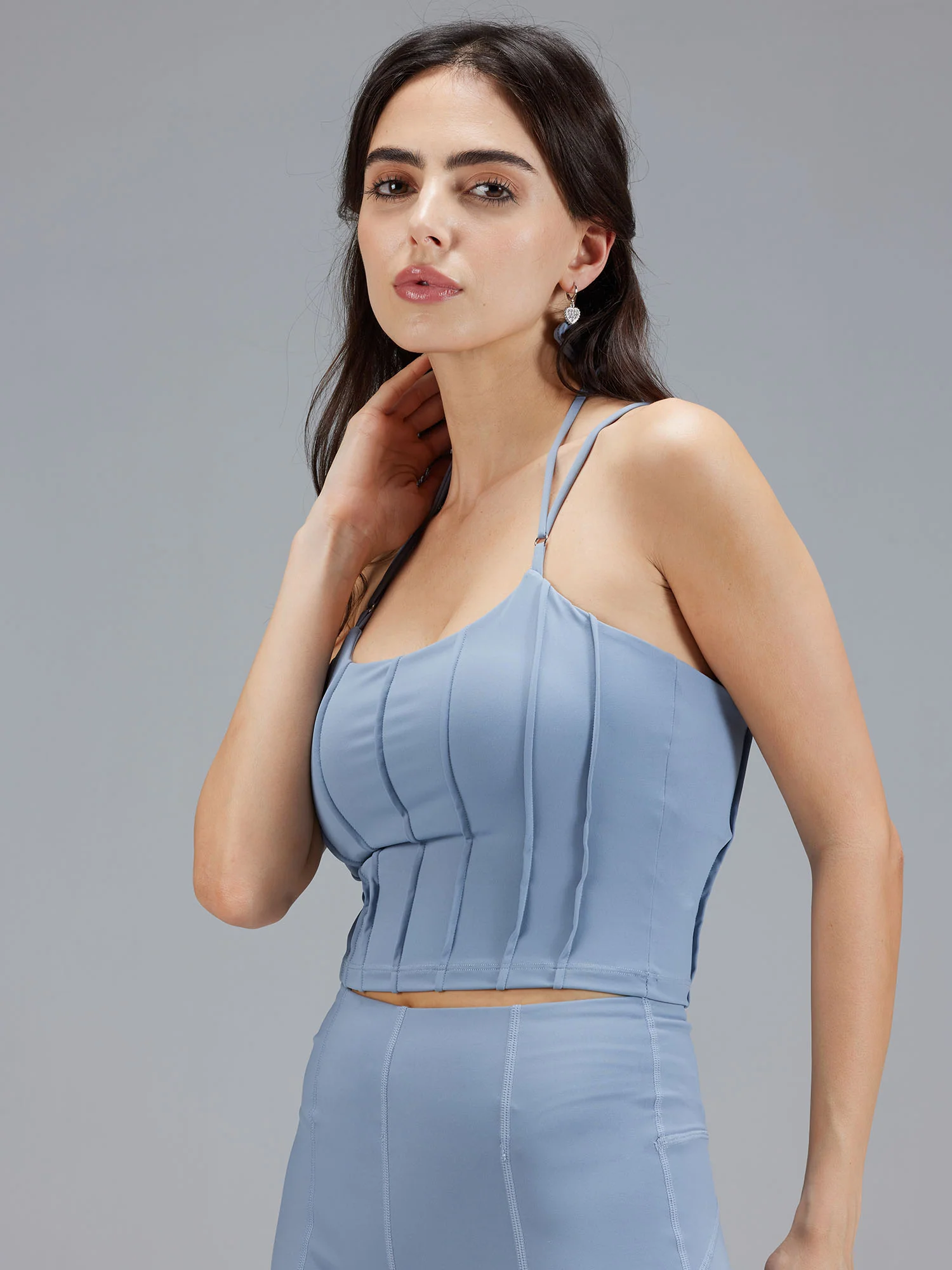 Dusty-Blue Knot-It Corset Top - Image 3