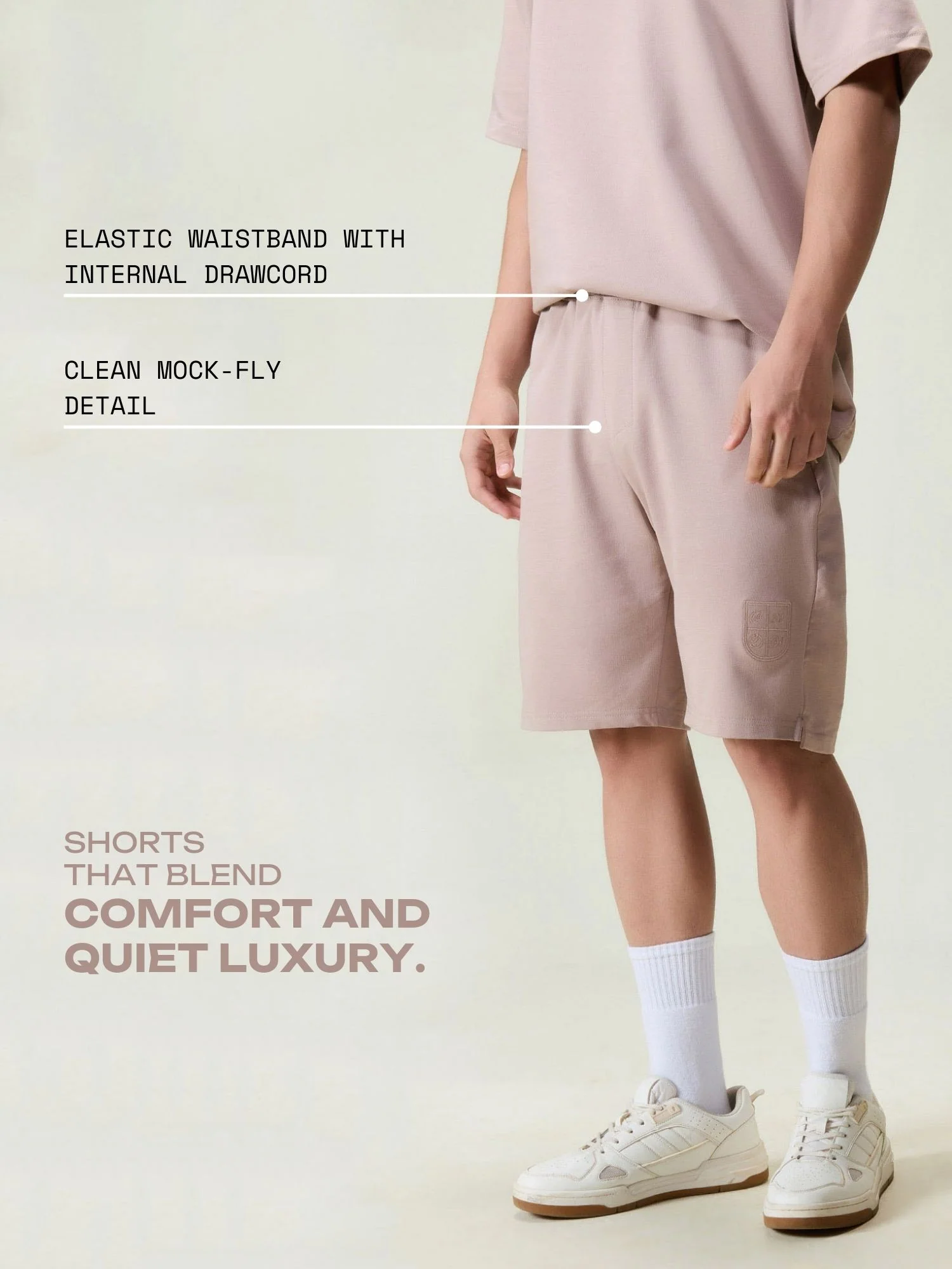 Dusty Pink Cotton Leisure Shorts - Image 3