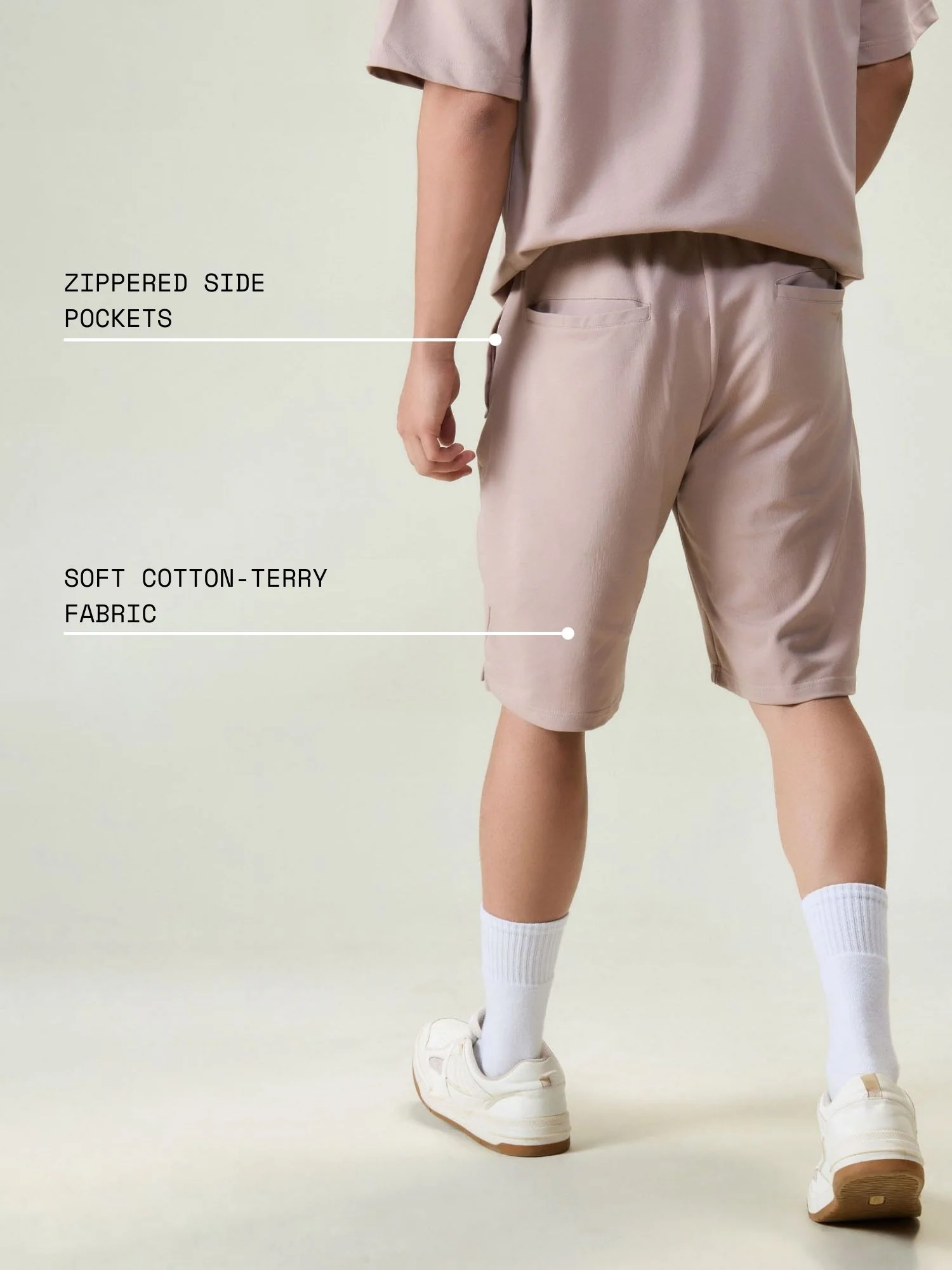 Dusty Pink Cotton Leisure Shorts - Image 4