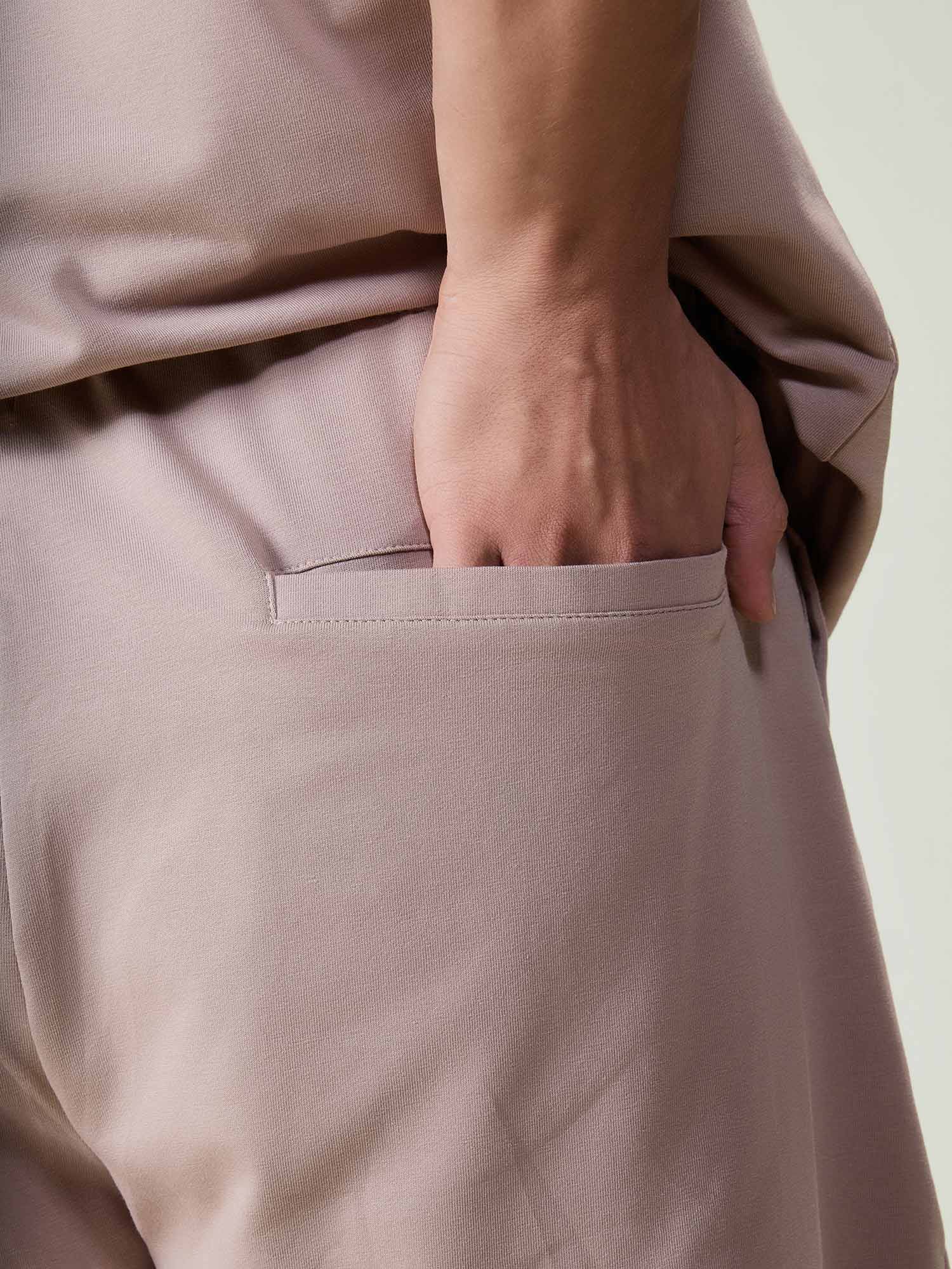 Dusty Pink Cotton Leisure Shorts - Image 7