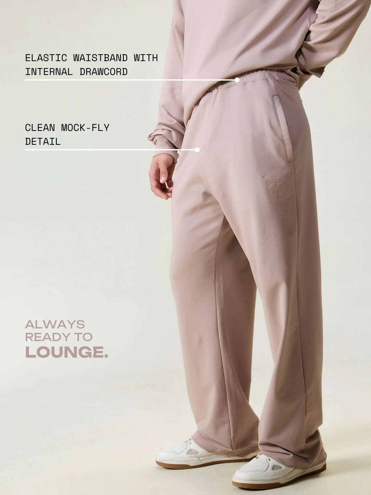 Dusty Pink Wide Leg Joggers - Image 3