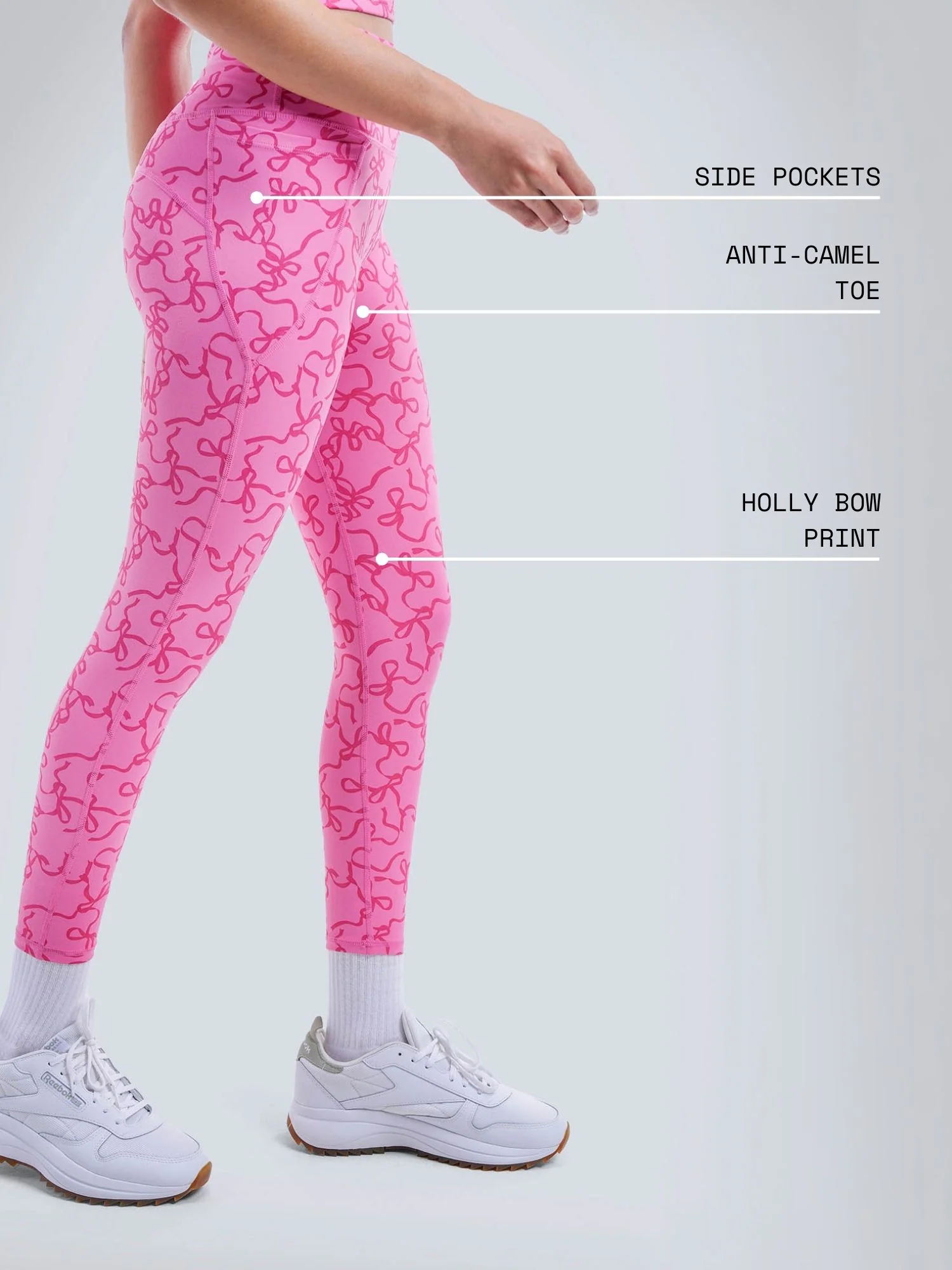 Fuchsia Bow Sculpt Core Leggings - Image 3