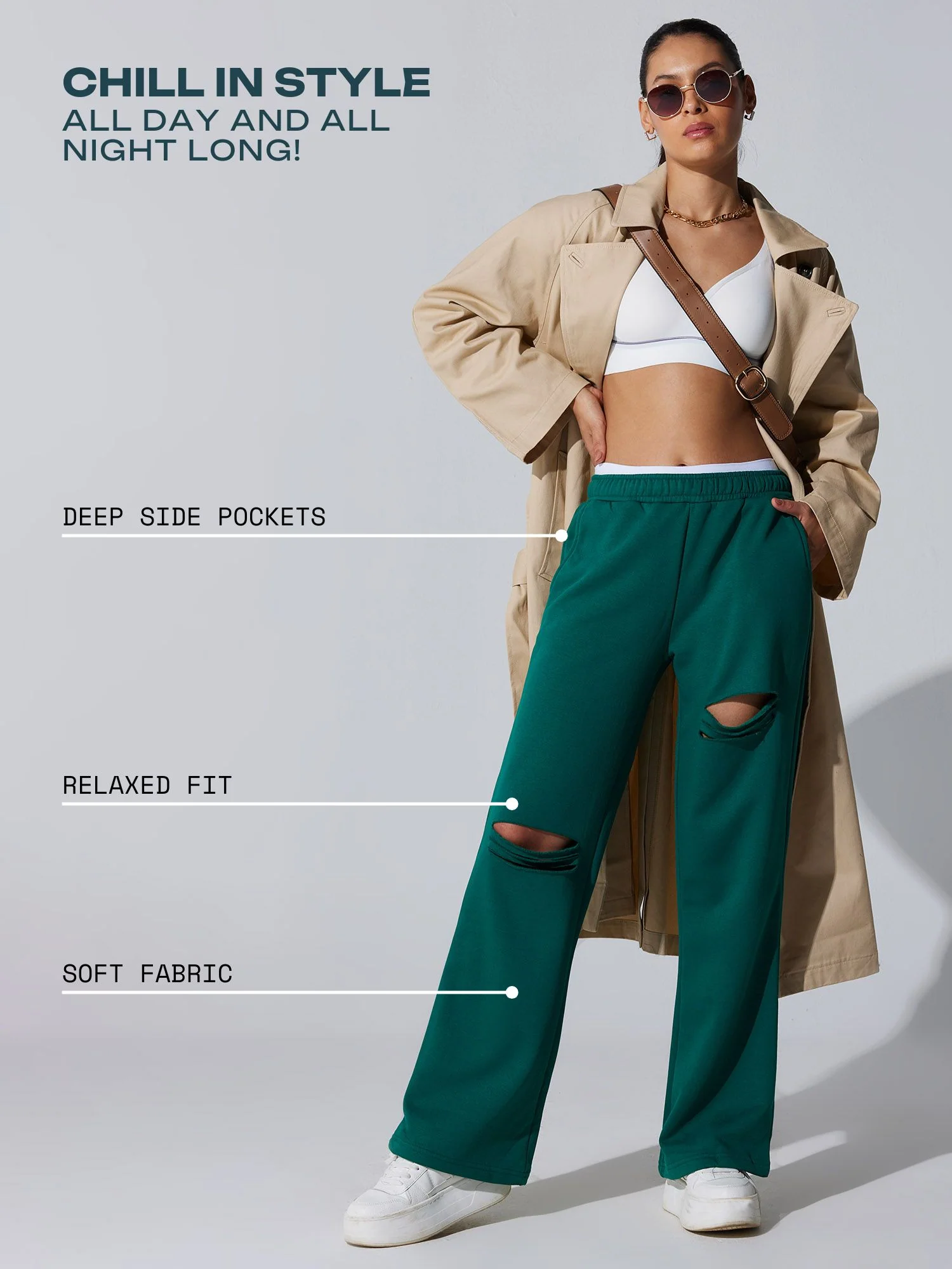Green Dual Slit Adapt Joggers - Image 3