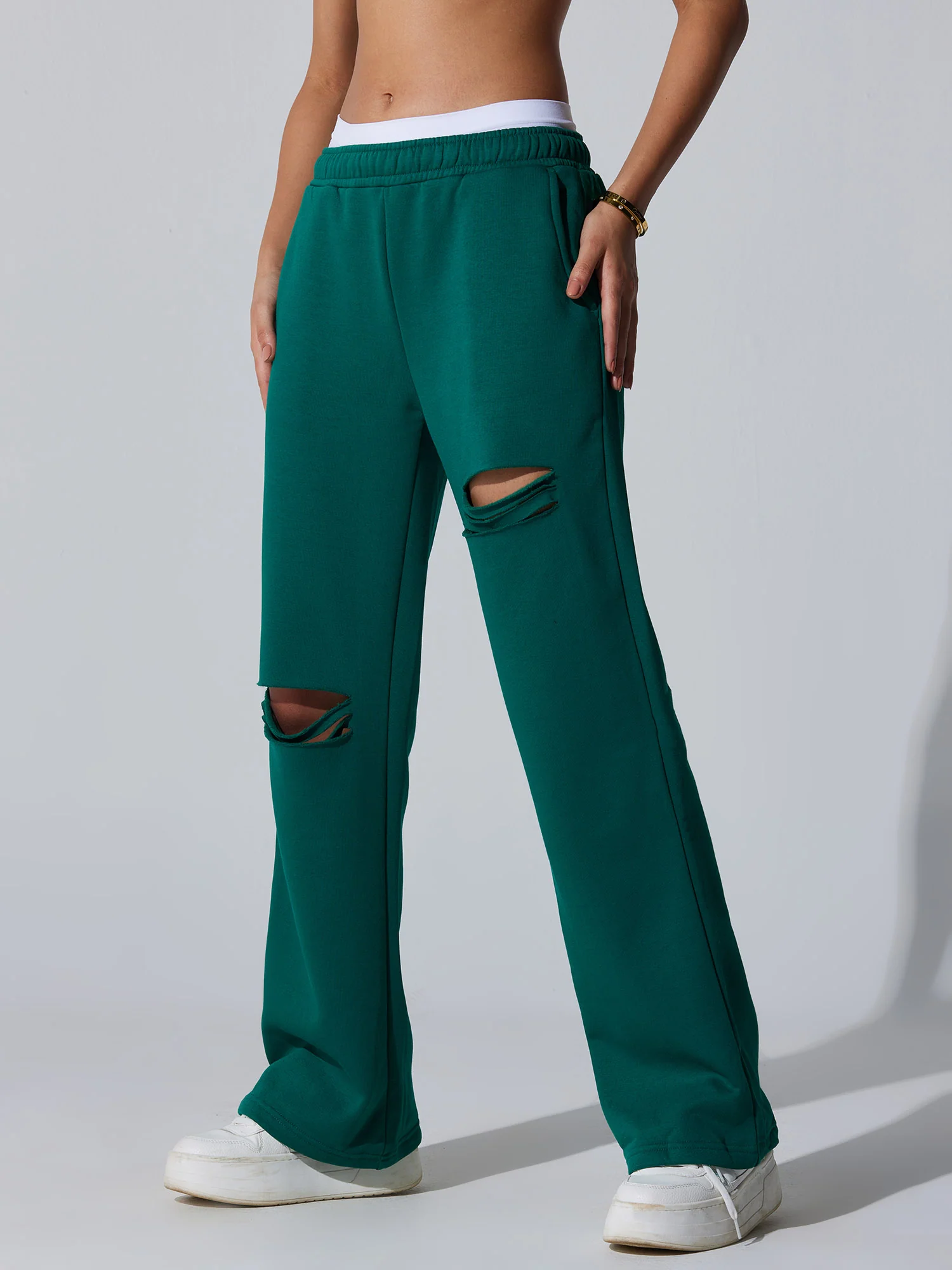 Green Dual Slit Adapt Joggers - Image 5