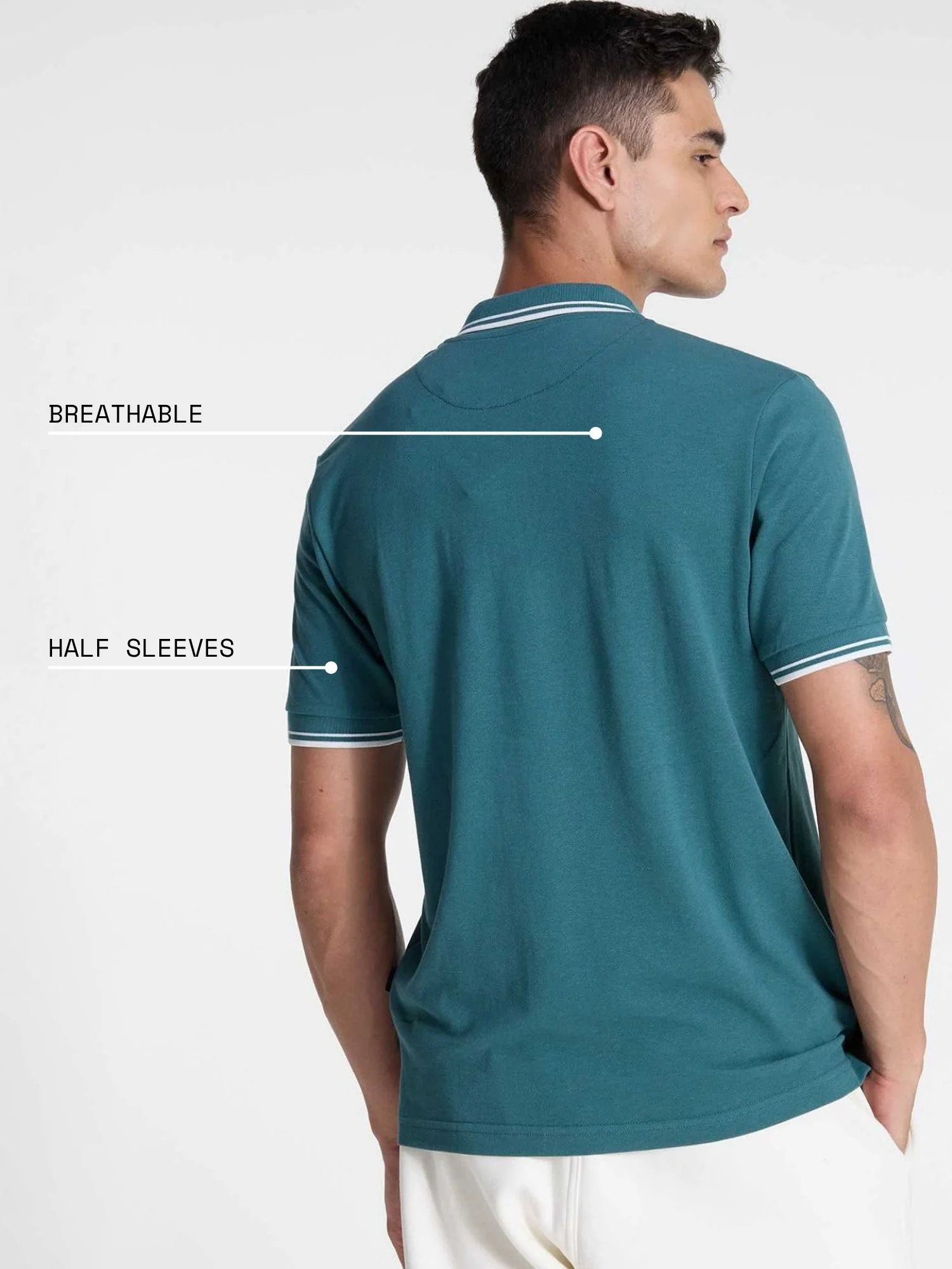 Teal Urban Zipper Polo - Image 4